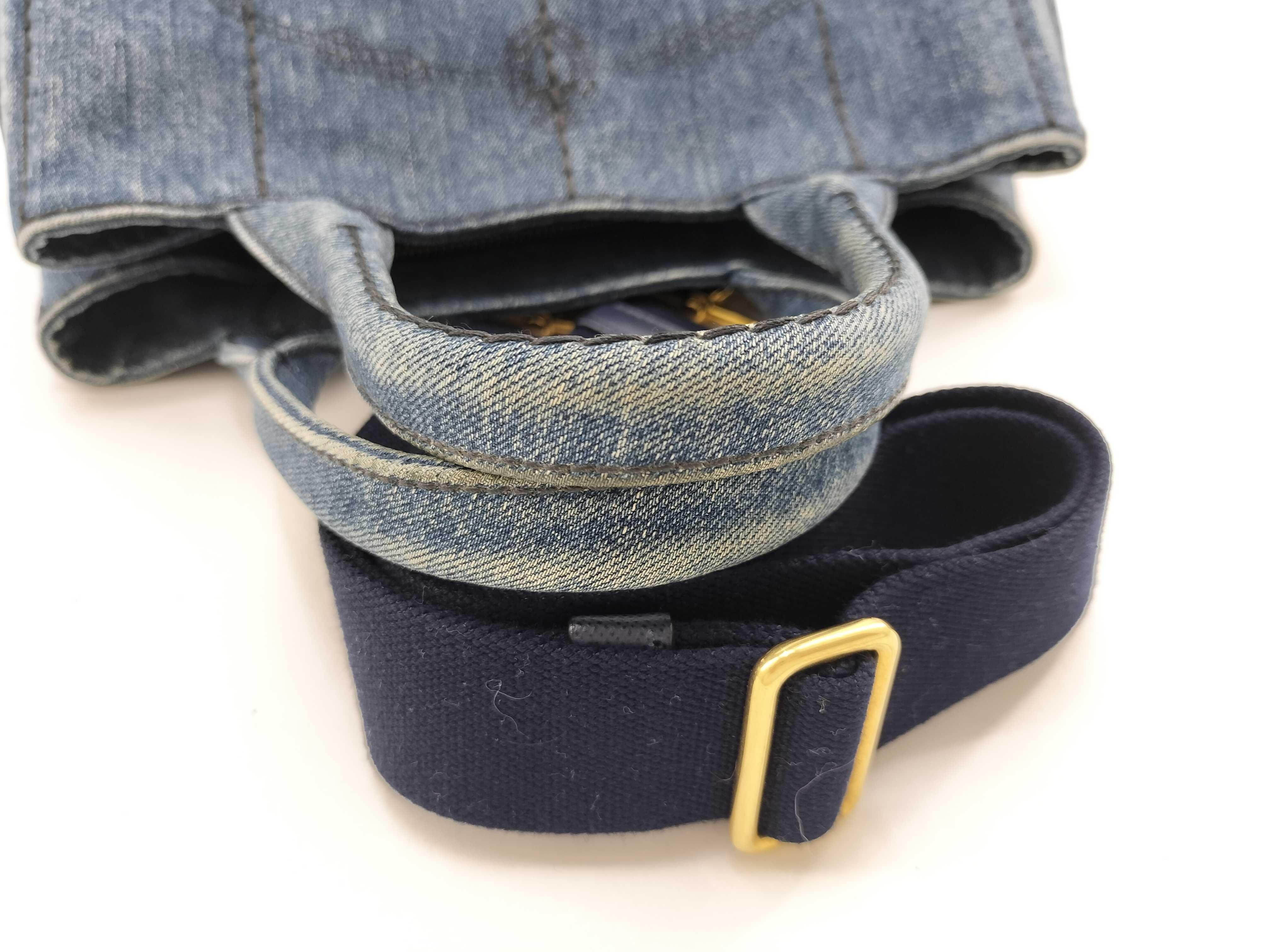 Canapa Denim 2-Way Handbag, Blue — view 7