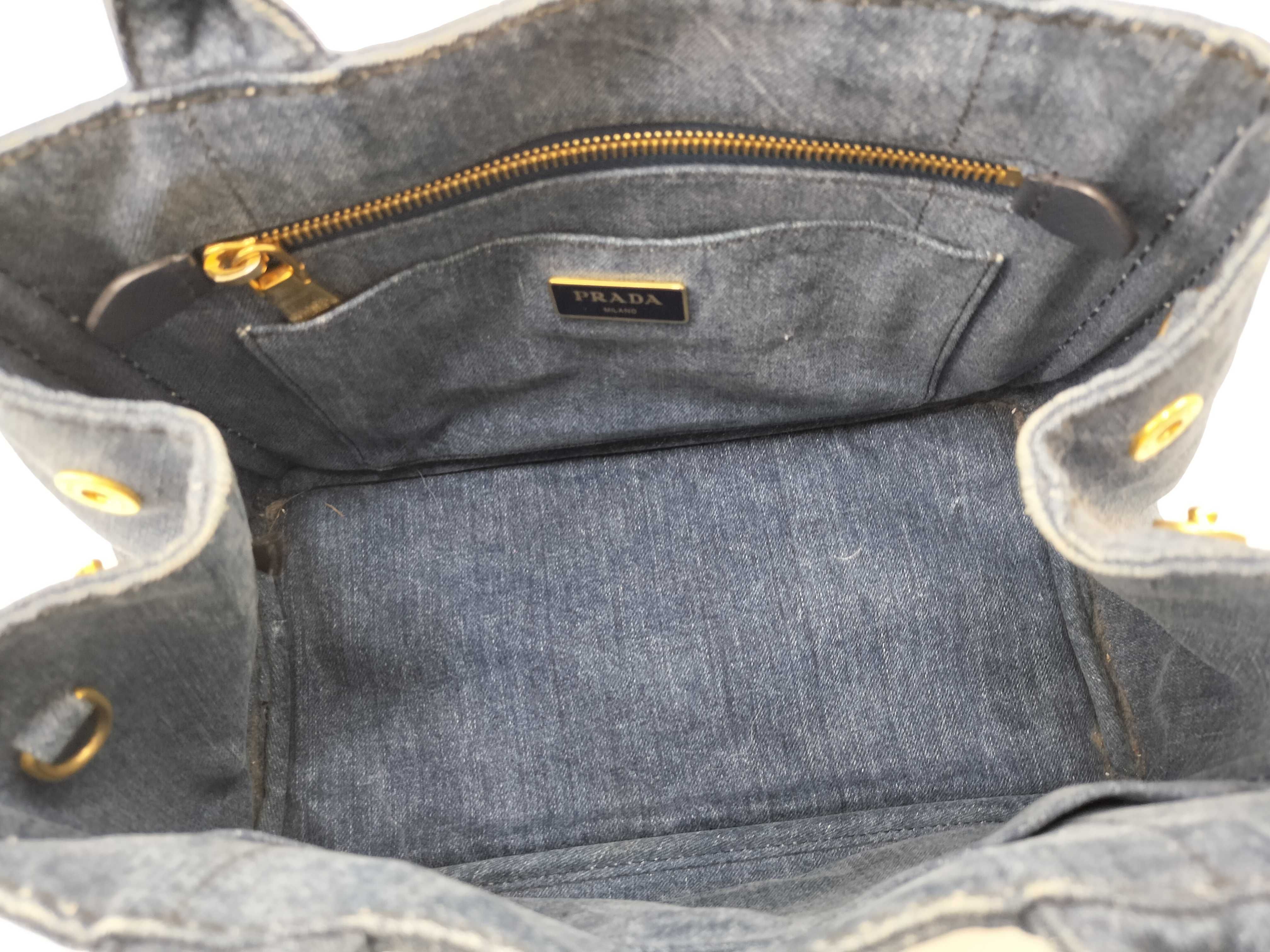 Canapa Denim 2-Way Handbag, Blue — view 10