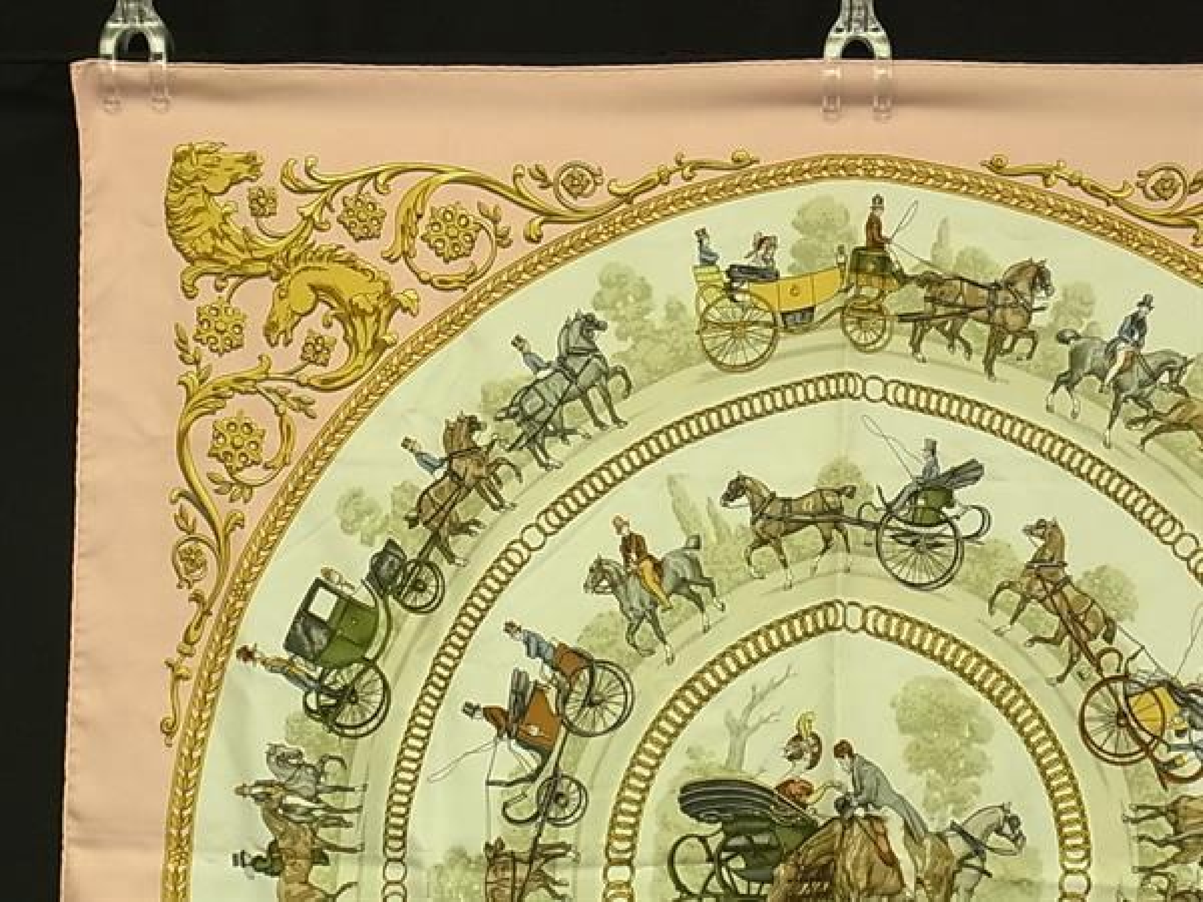 LA PROMENADE DE LONGCHAMPS (A Walk to Longchamp) Carre 90 100% Silk Scarf/Stole Pink FY4185 Other Accessories — view 2