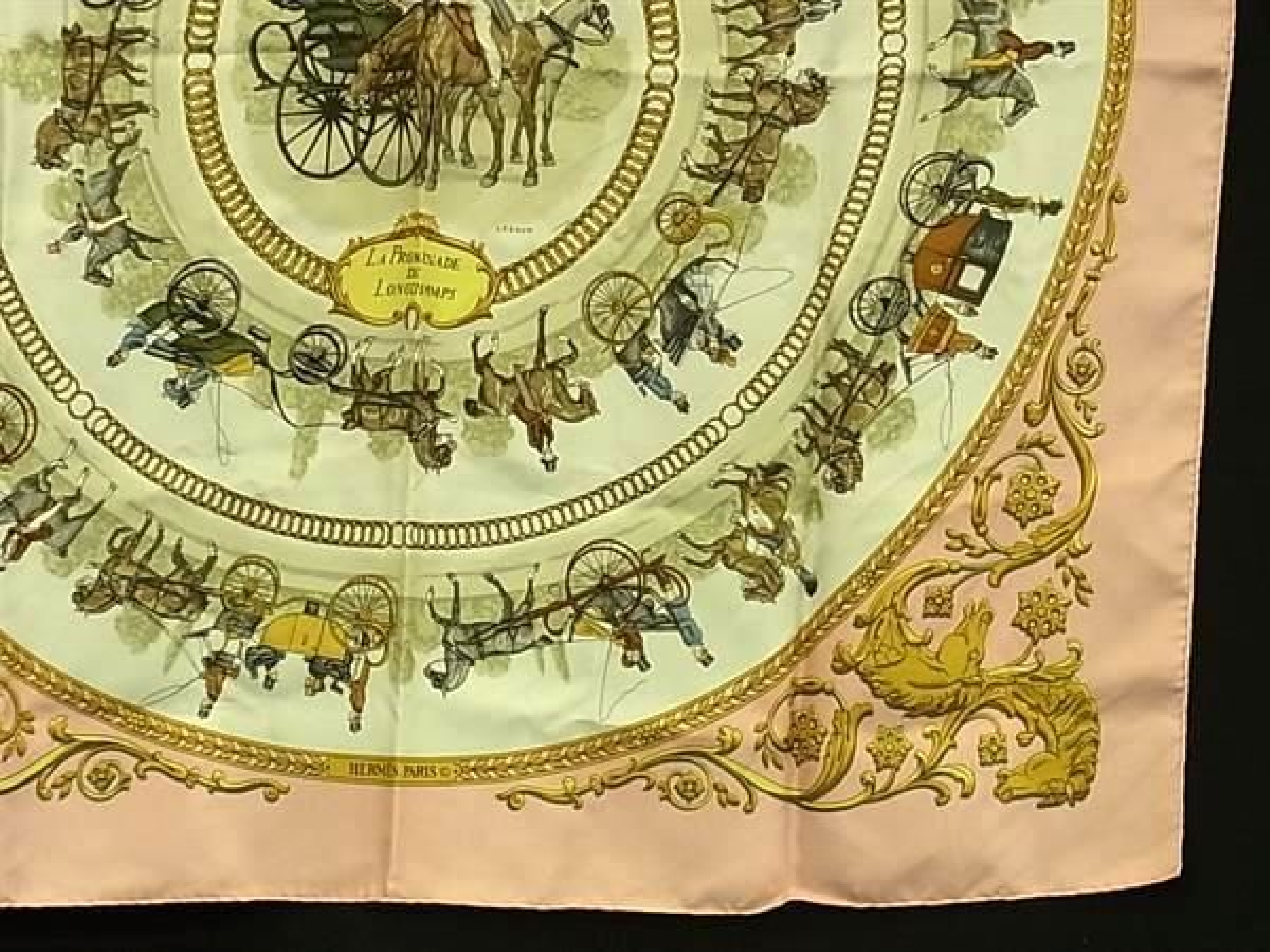 LA PROMENADE DE LONGCHAMPS (A Walk to Longchamp) Carre 90 100% Silk Scarf/Stole Pink FY4185 Other Accessories — view 3