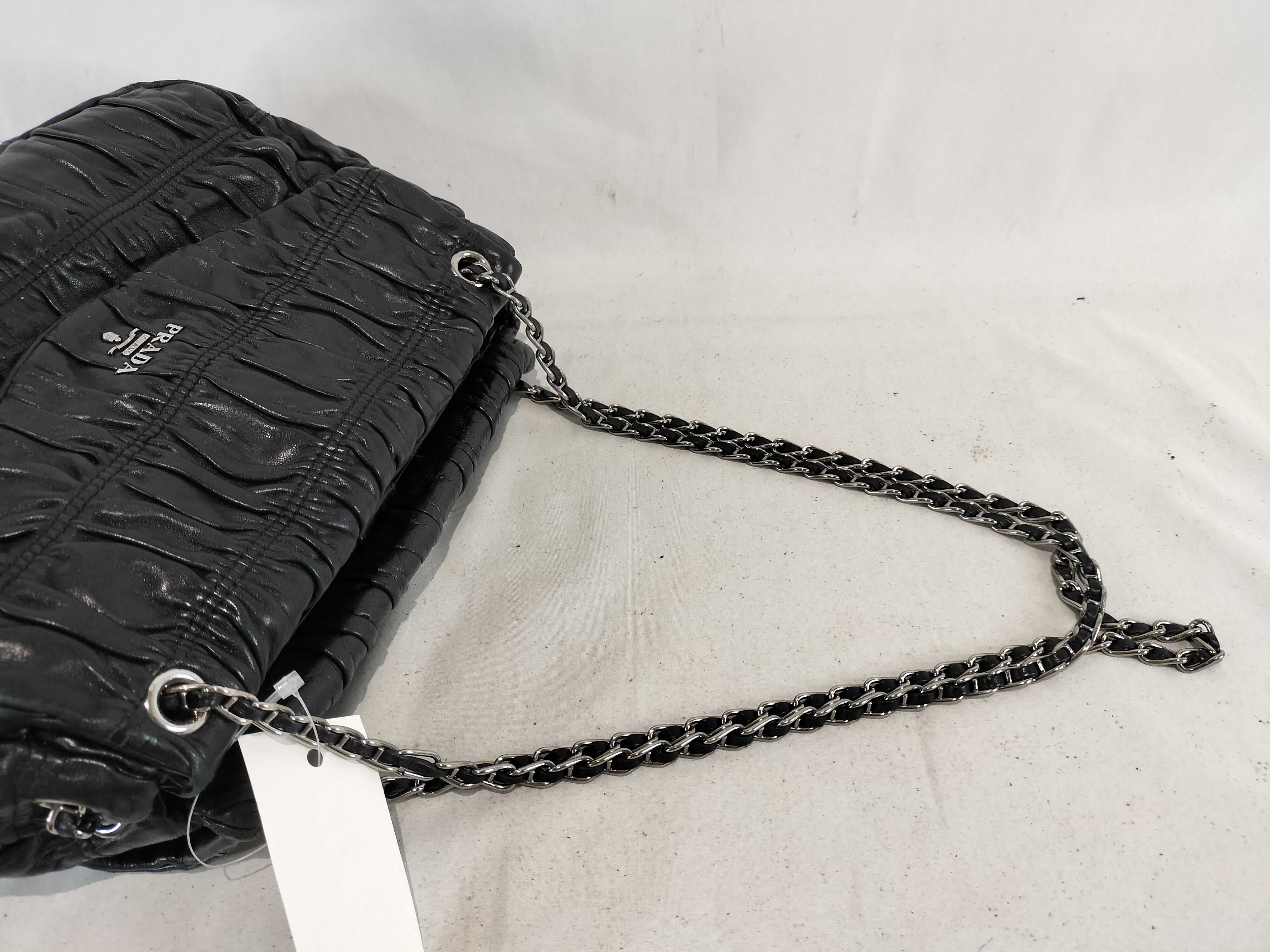 Gathered Chain Shoulder Handbag — view 4