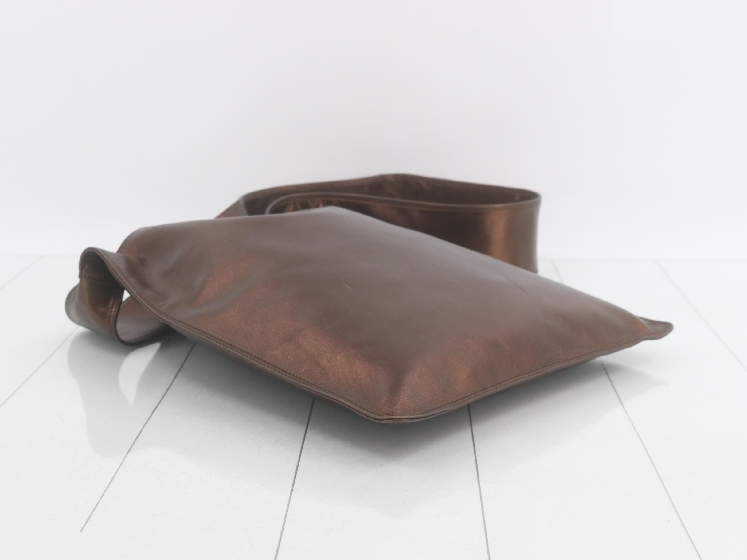 metallic shoulder bag, brown, with guarantee. — view 5