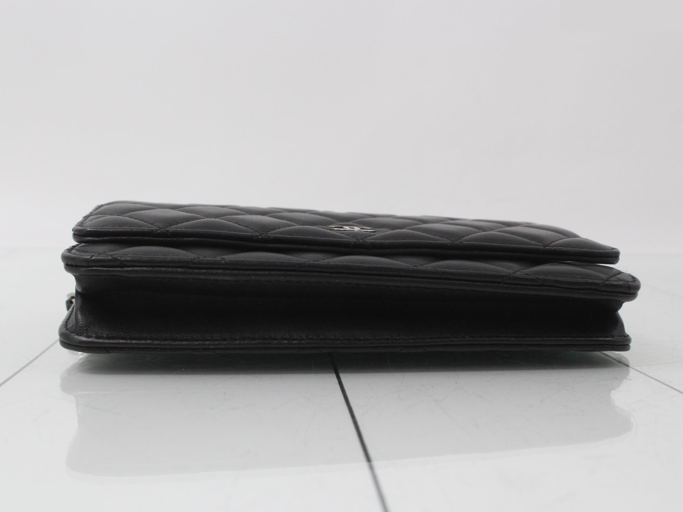 Matelassé Lambskin Coco Mark Chain Wallet — view 3