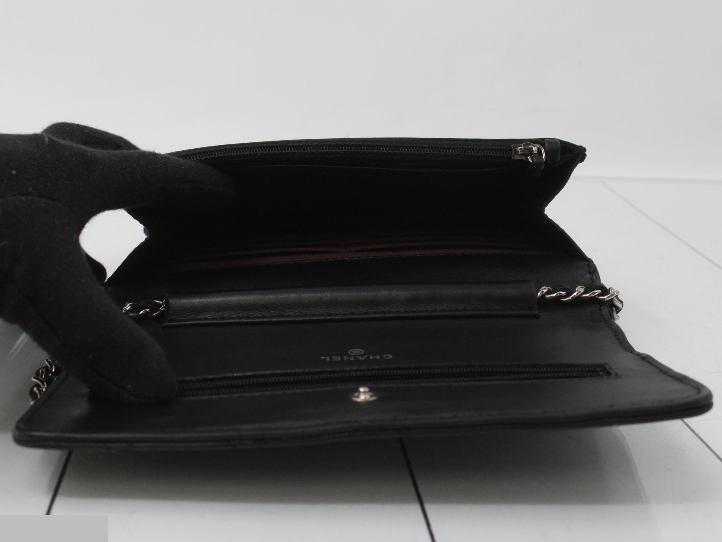 Matelassé Lambskin Coco Mark Chain Wallet — view 4