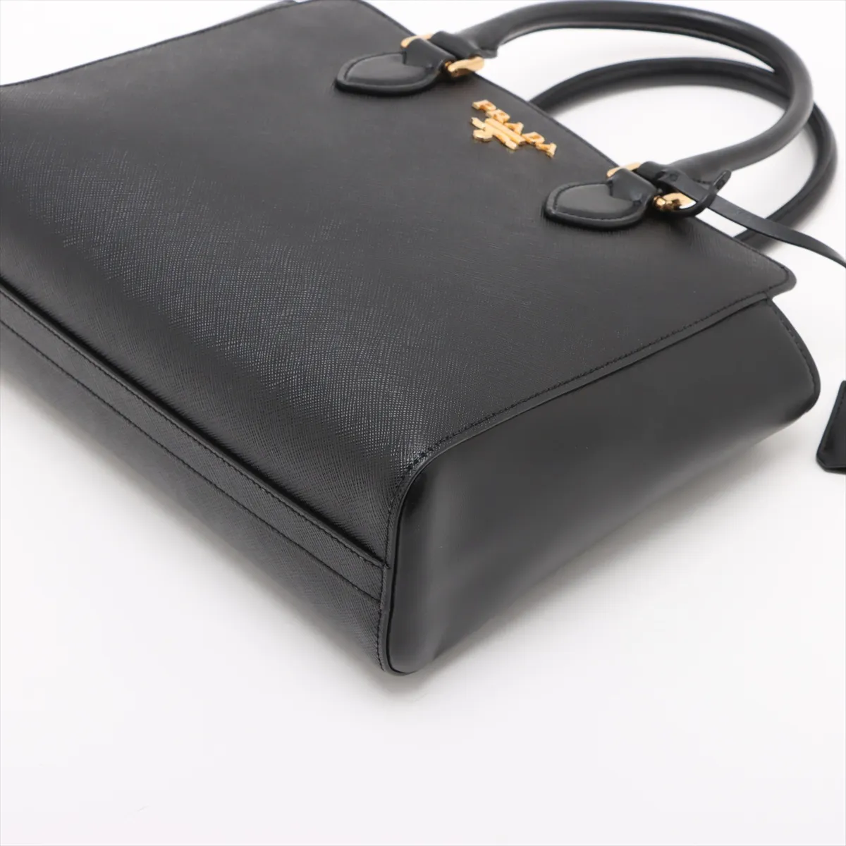 Saffiano Leather 2WAY Handbag Black — view 3