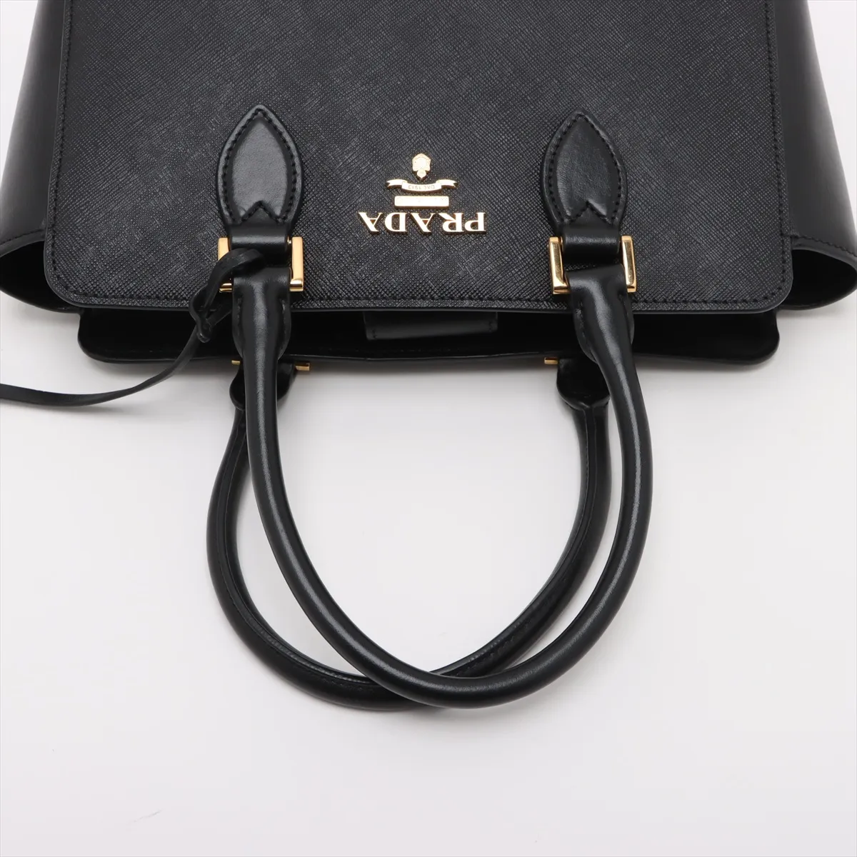 Saffiano Leather 2WAY Handbag Black — view 5