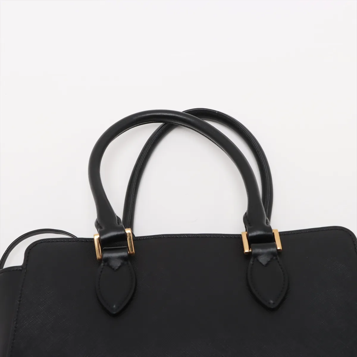 Saffiano Leather 2WAY Handbag Black — view 6