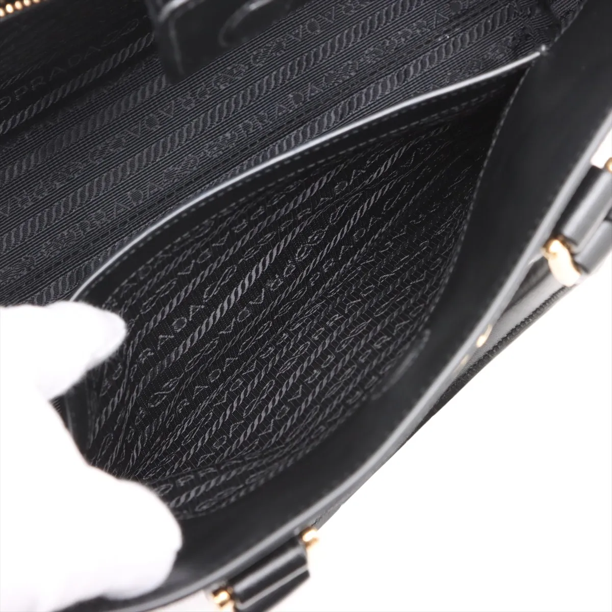 Saffiano Leather 2WAY Handbag Black — view 9