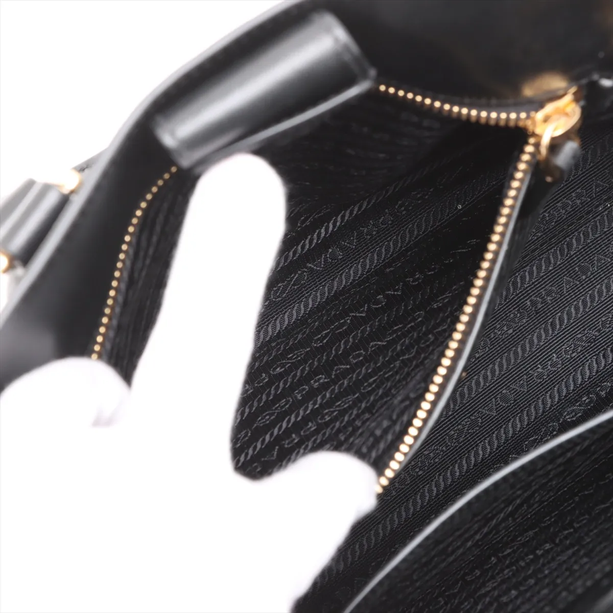 Saffiano Leather 2WAY Handbag Black — view 10