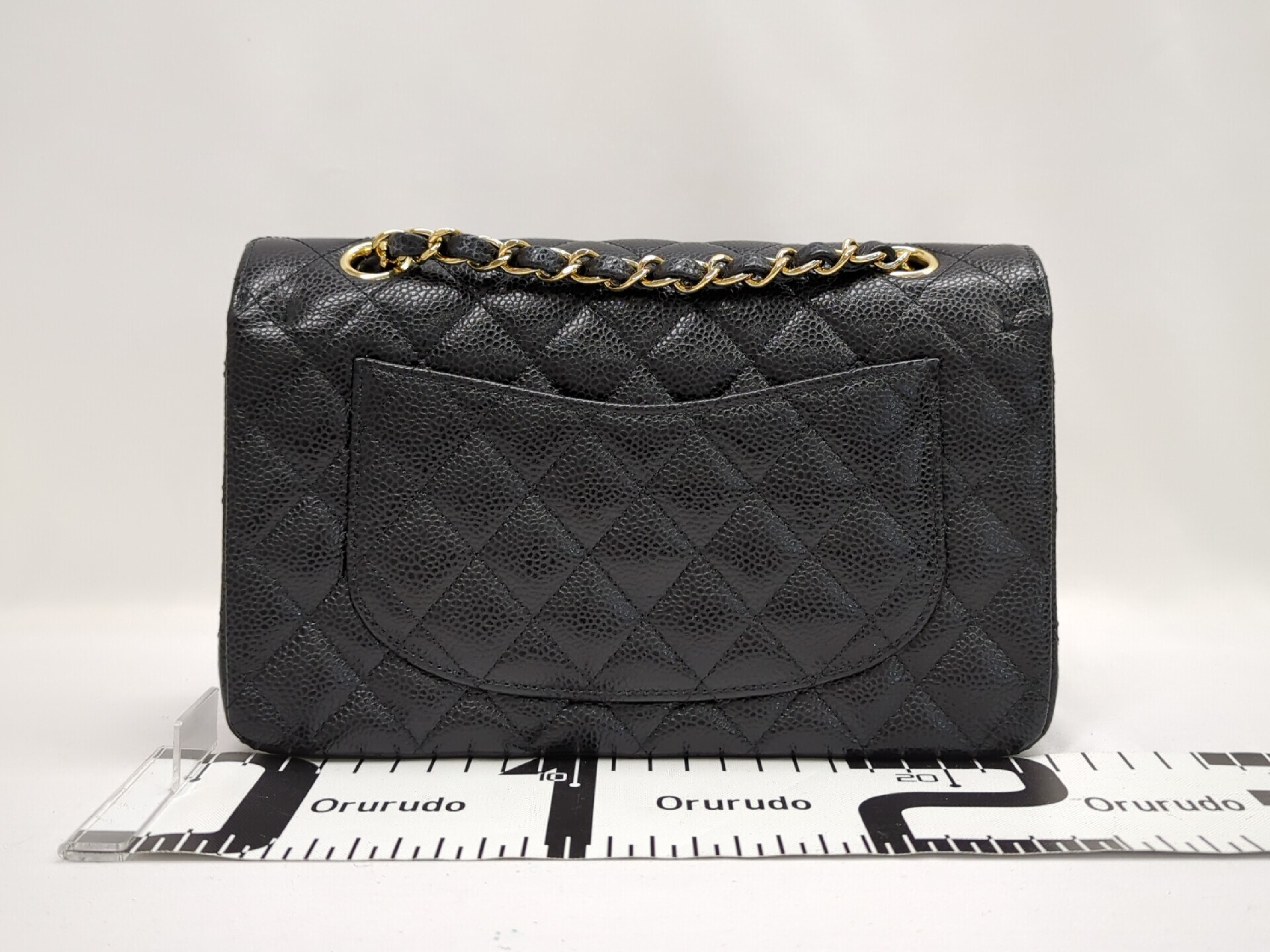 Caviar Skin Double Flap 23 Gold Hardware Black Serial Number 31 Shoulder Bag — view 2
