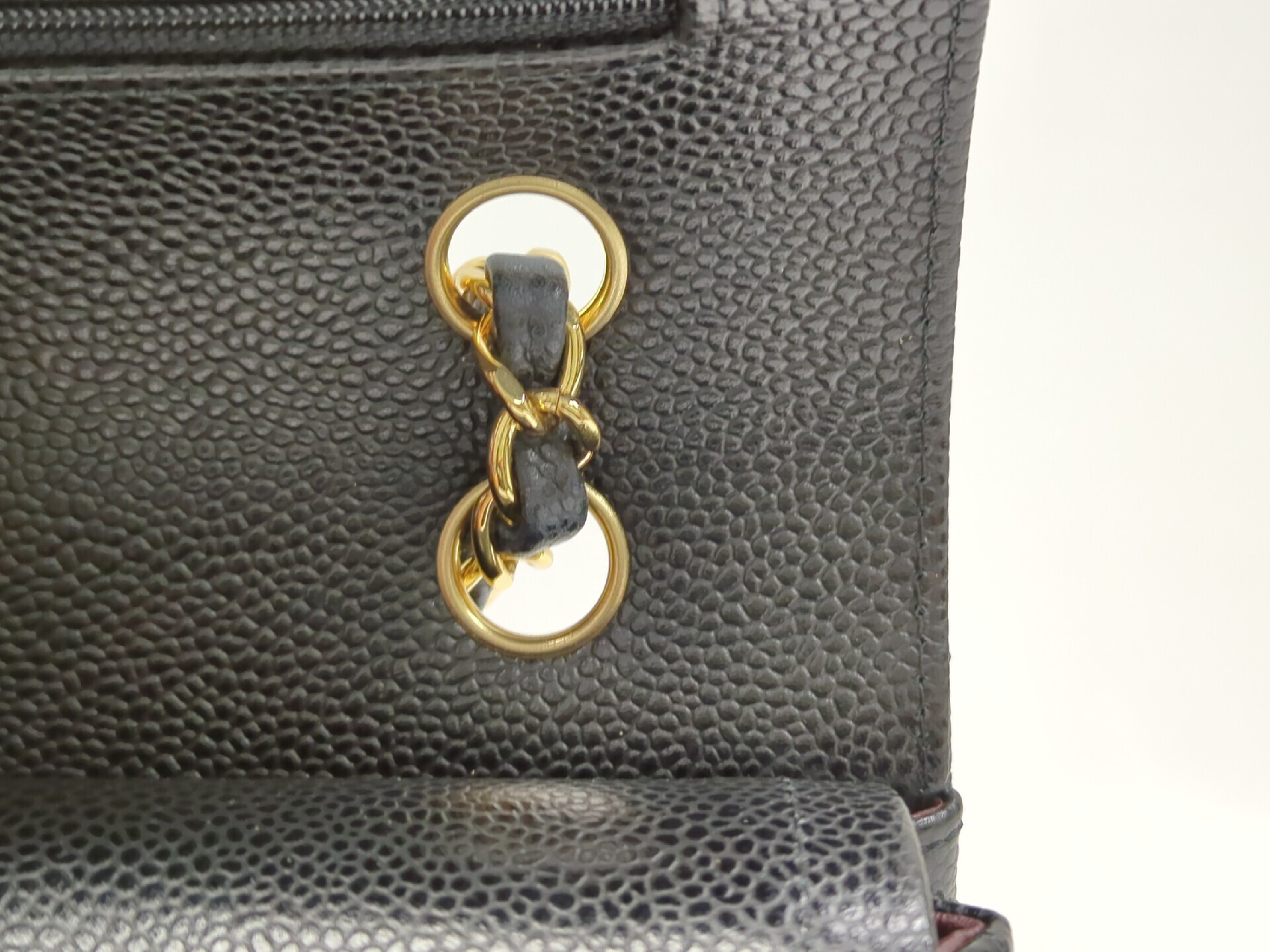 Caviar Skin Double Flap 23 Gold Hardware Black Serial Number 31 Shoulder Bag — view 8
