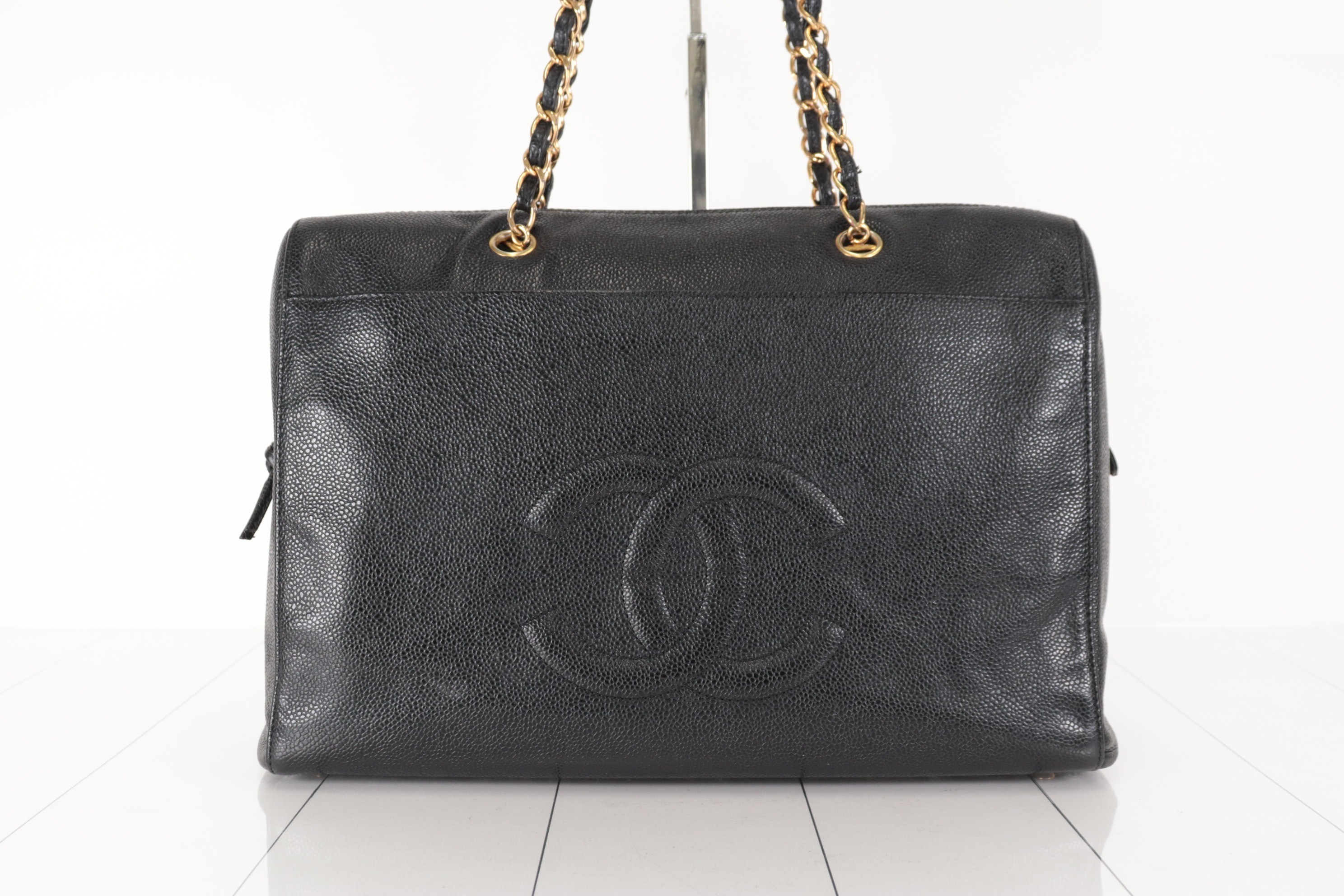 DecaCoco Caviar Chain Shoulder Boston Bag, No. 5 — view 2