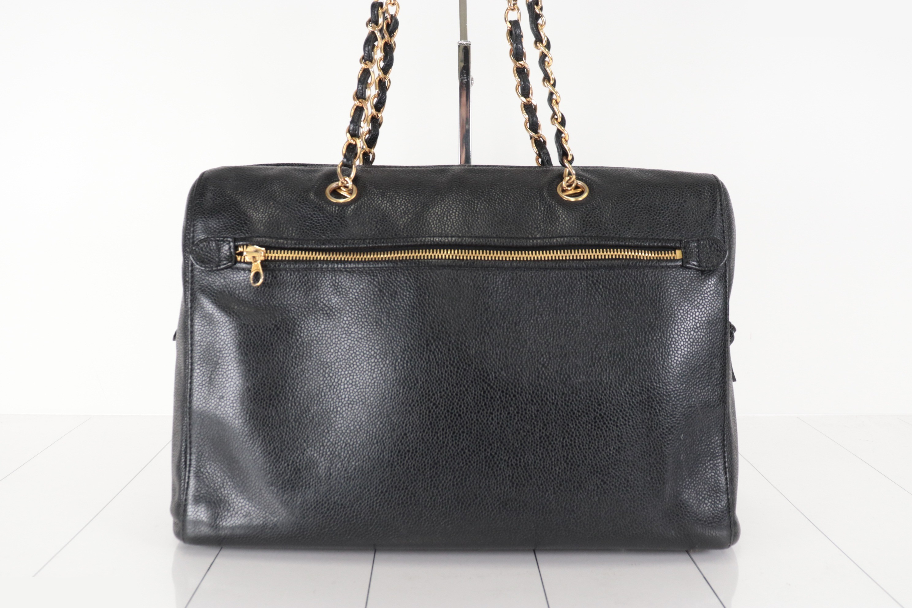 DecaCoco Caviar Chain Shoulder Boston Bag, No. 5 — view 3