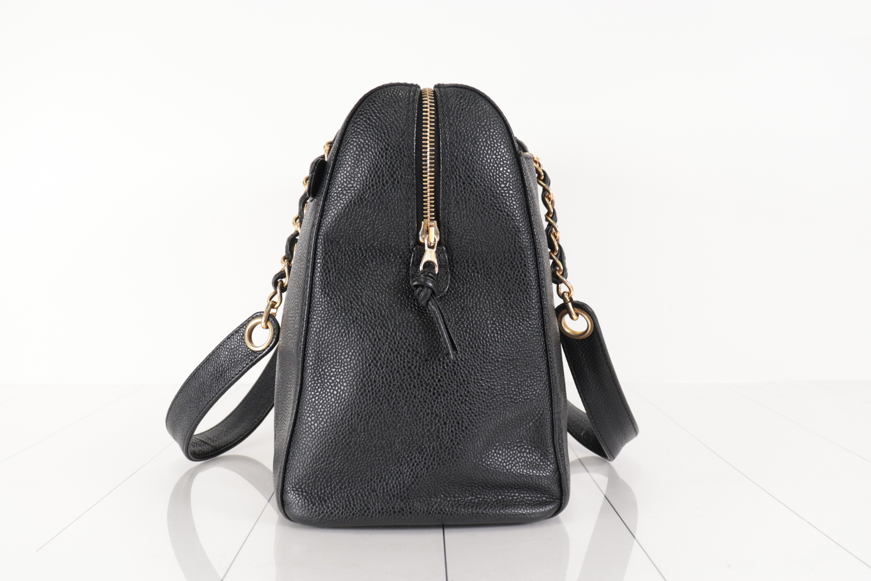 DecaCoco Caviar Chain Shoulder Boston Bag, No. 5 — view 4