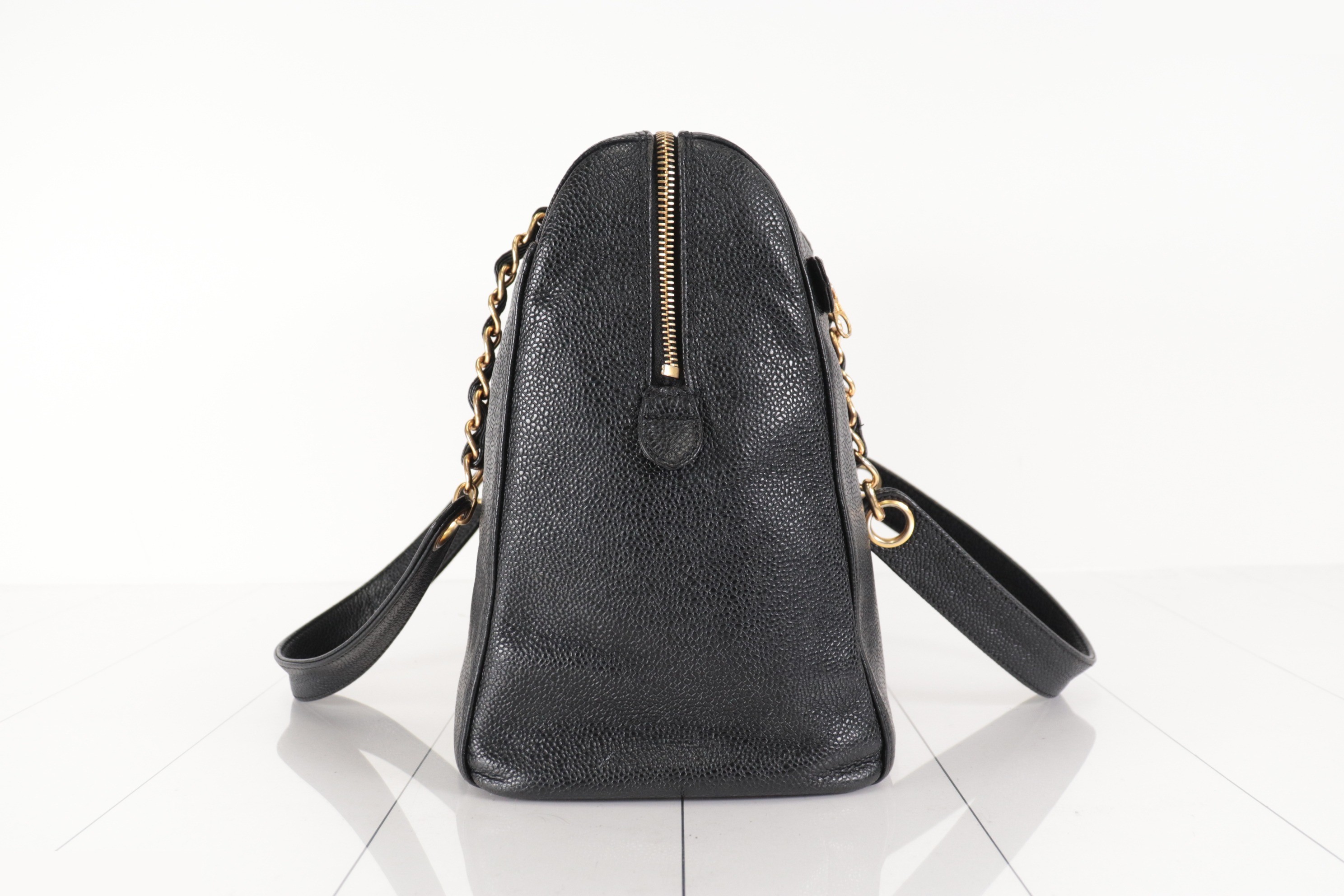 DecaCoco Caviar Chain Shoulder Boston Bag, No. 5 — view 5