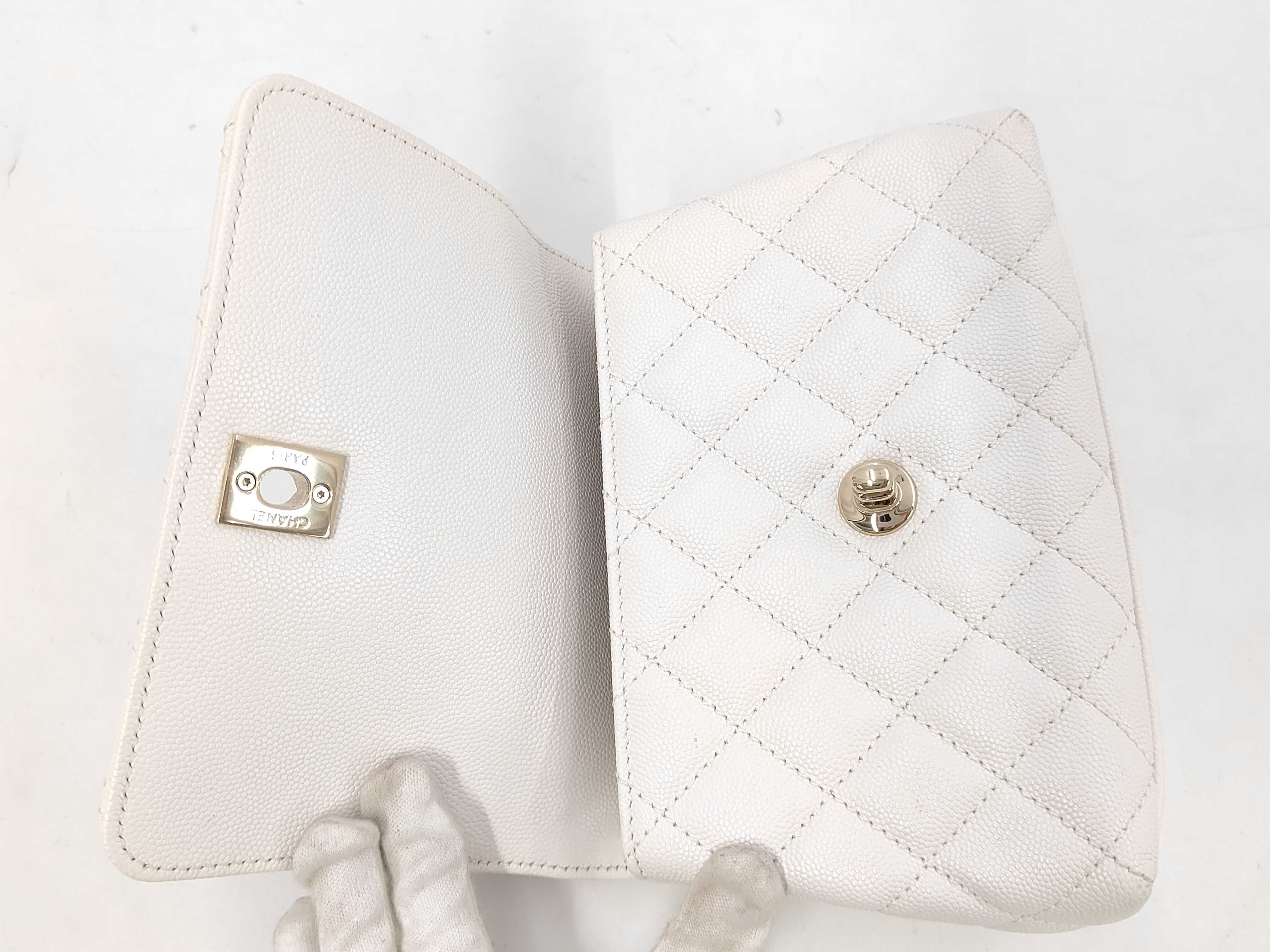 Coco Handle Mini Matelassé Handbag, Caviar Skin Shoulder Bag — view 9