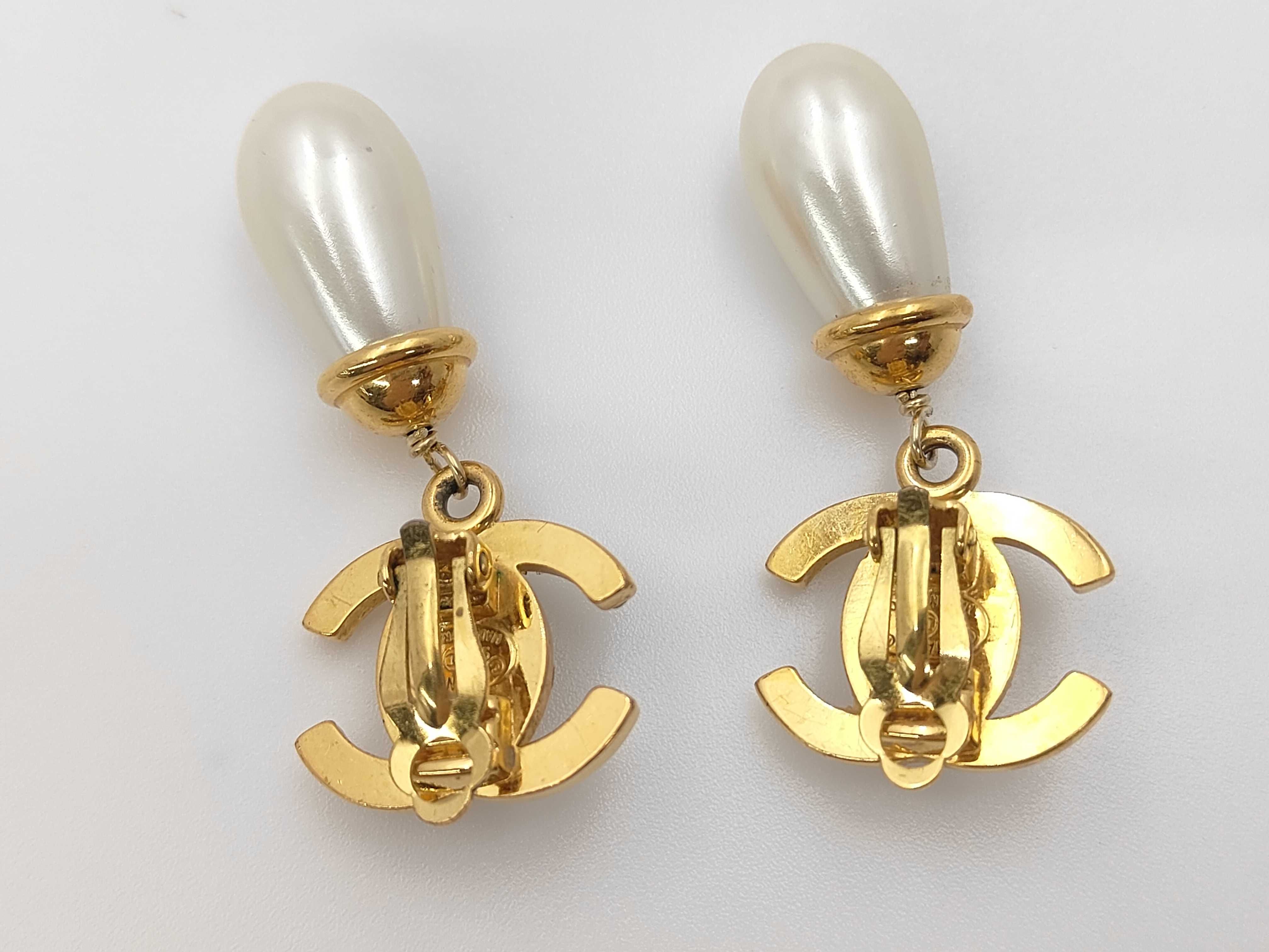 Coco Mark Gold Pearl Earrings — view 2