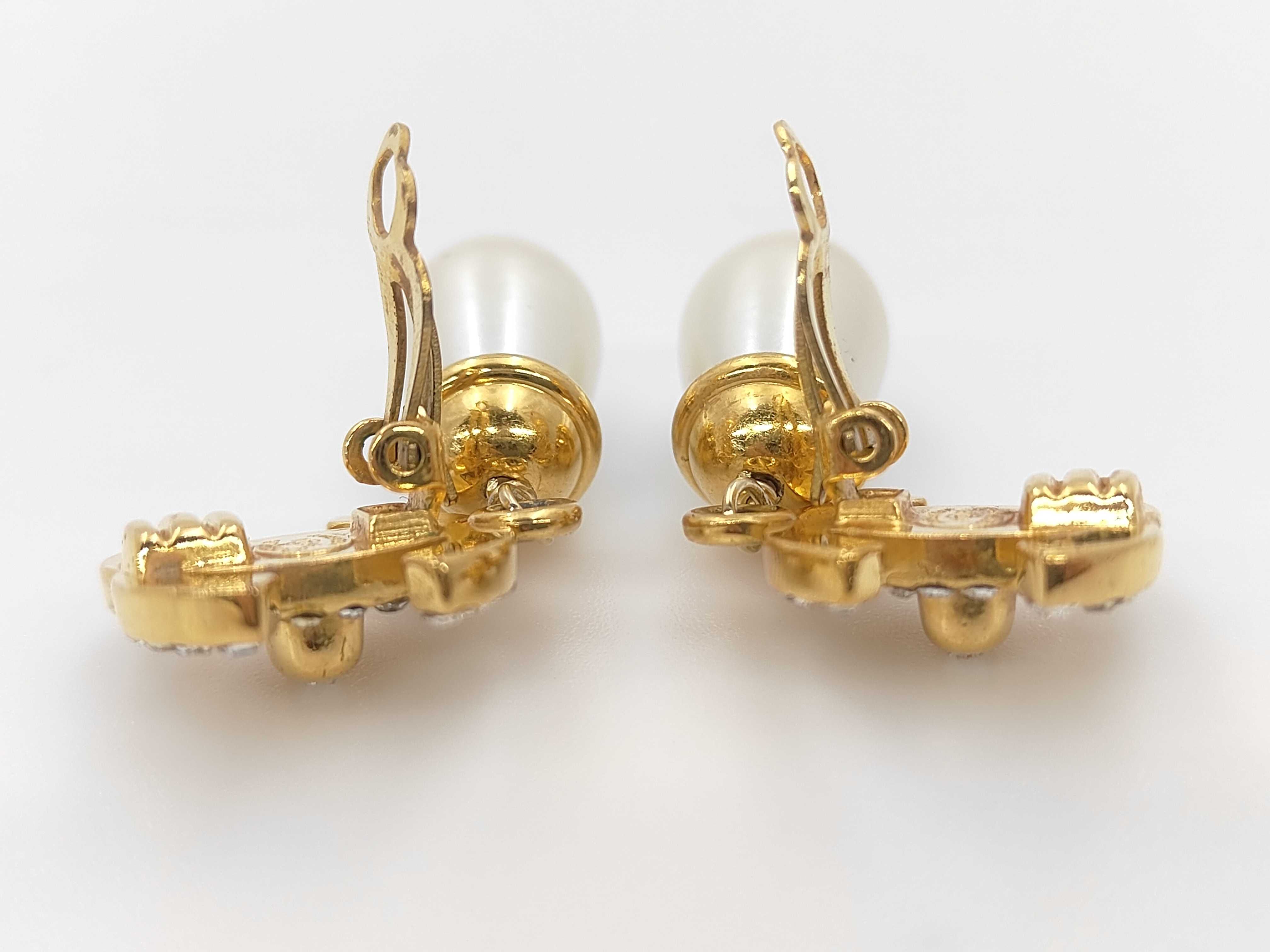 Coco Mark Gold Pearl Earrings — view 3