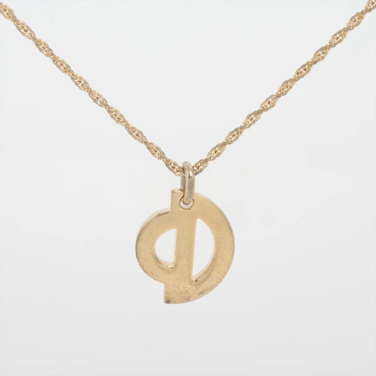 CD logo necklace, GP gold. Shows — view 2