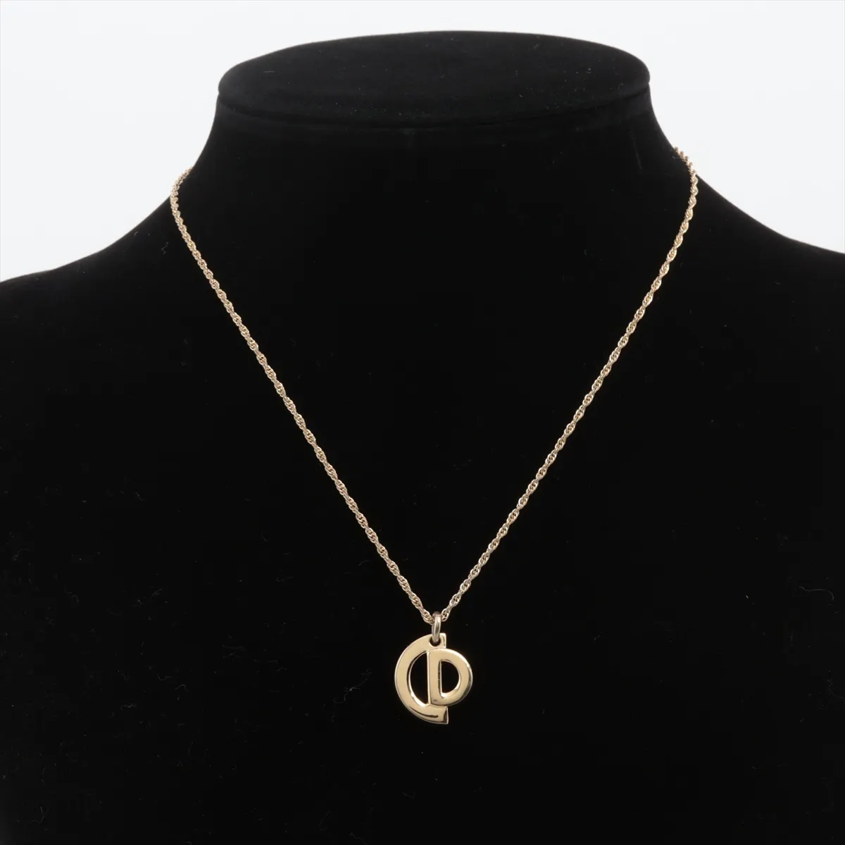 CD logo necklace, GP gold. Shows — view 5