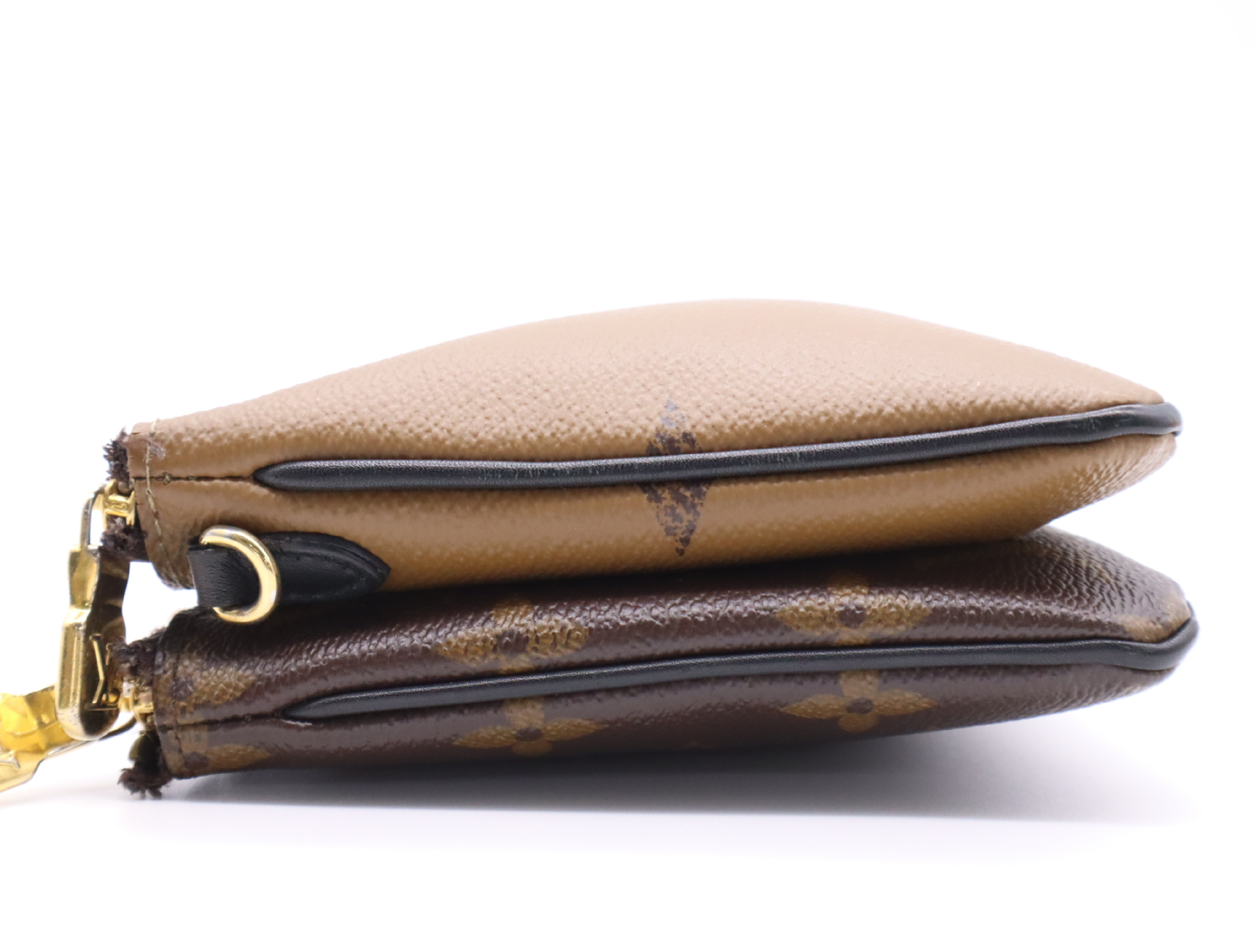 M69203 Reverse Pochette Double Zip Shoulder Bag with Shoulder Strap and Box — view 3