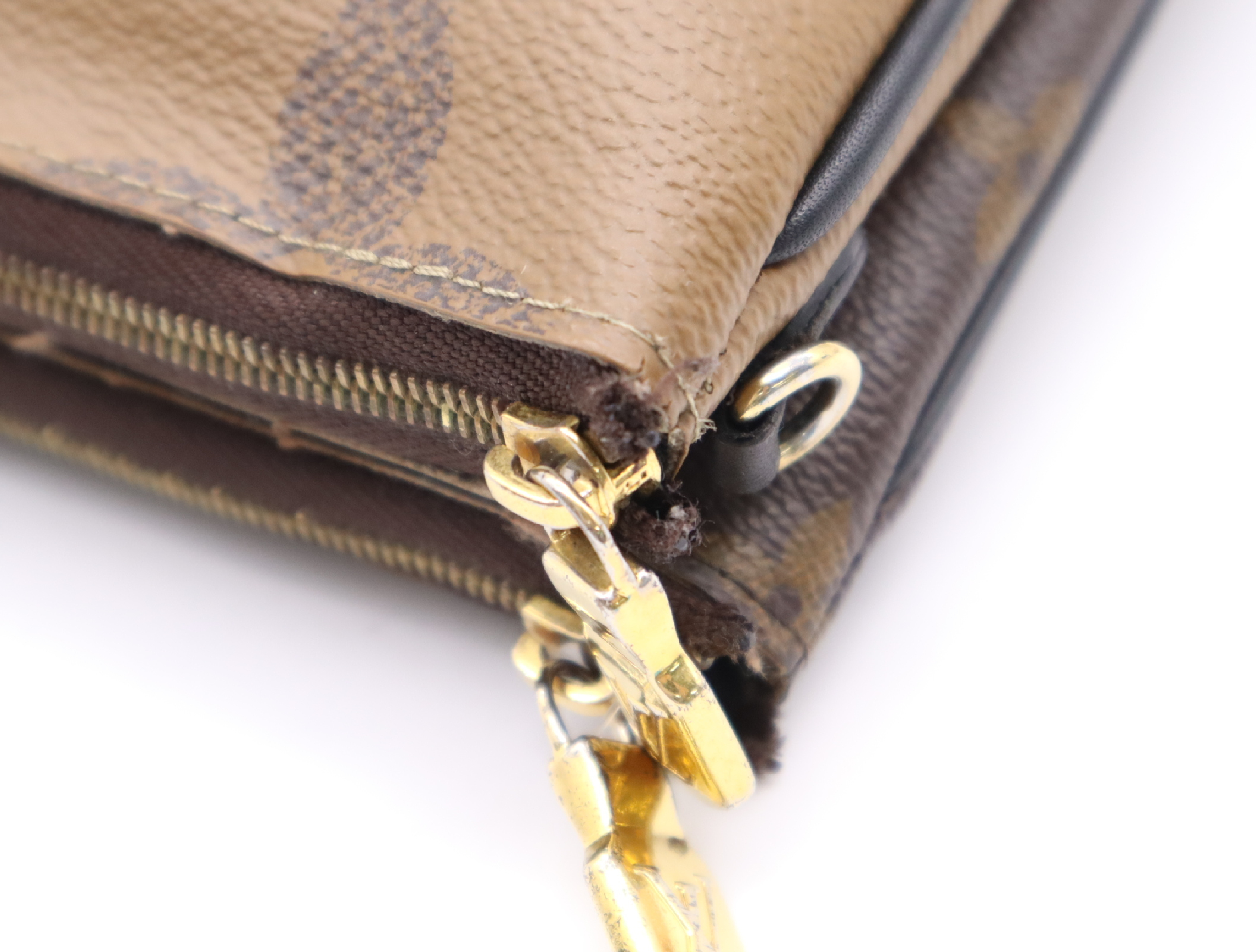 M69203 Reverse Pochette Double Zip Shoulder Bag with Shoulder Strap and Box — view 9