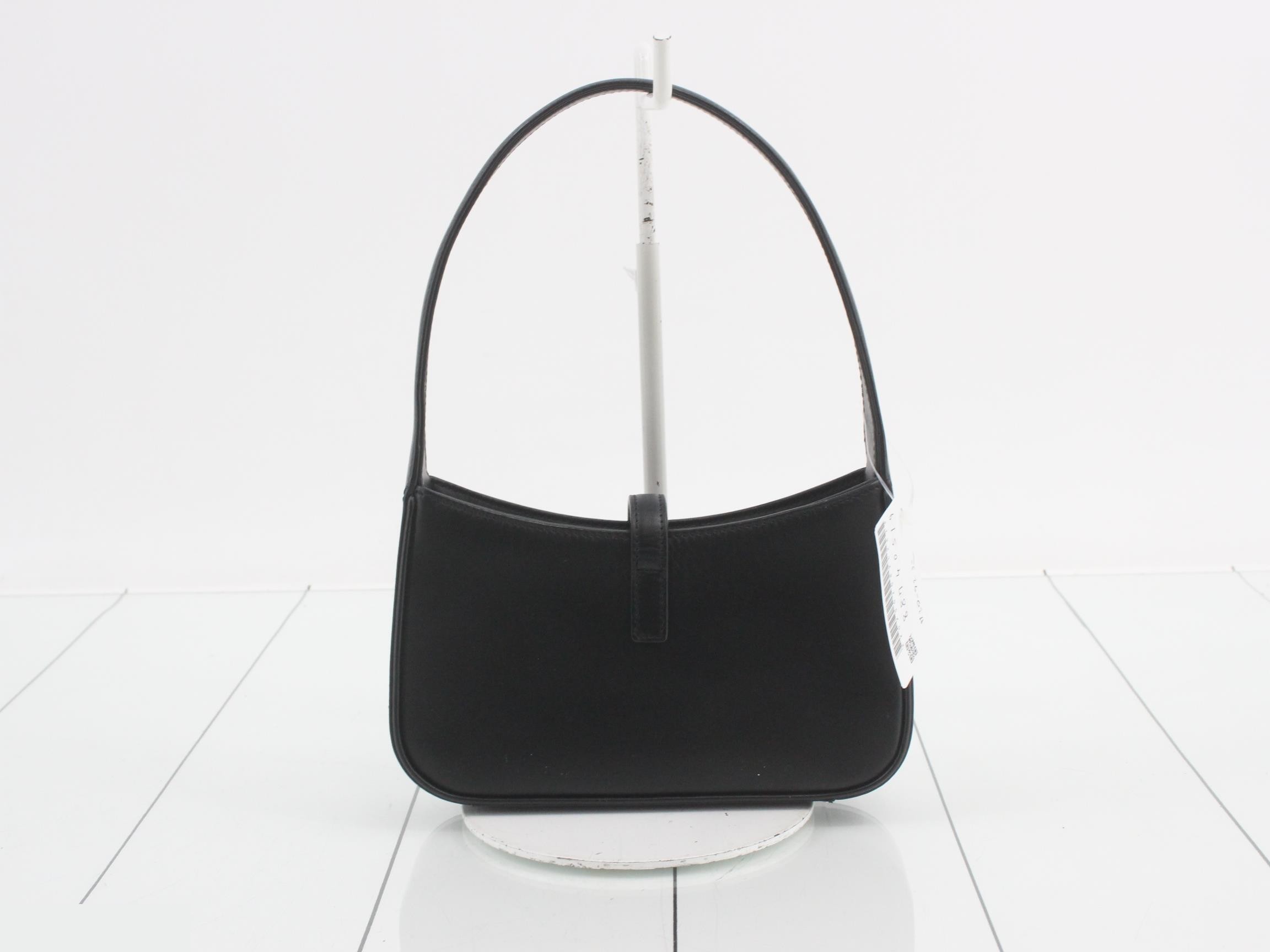 Mini Hobo Leather Handbag, Black, 710318 — view 2