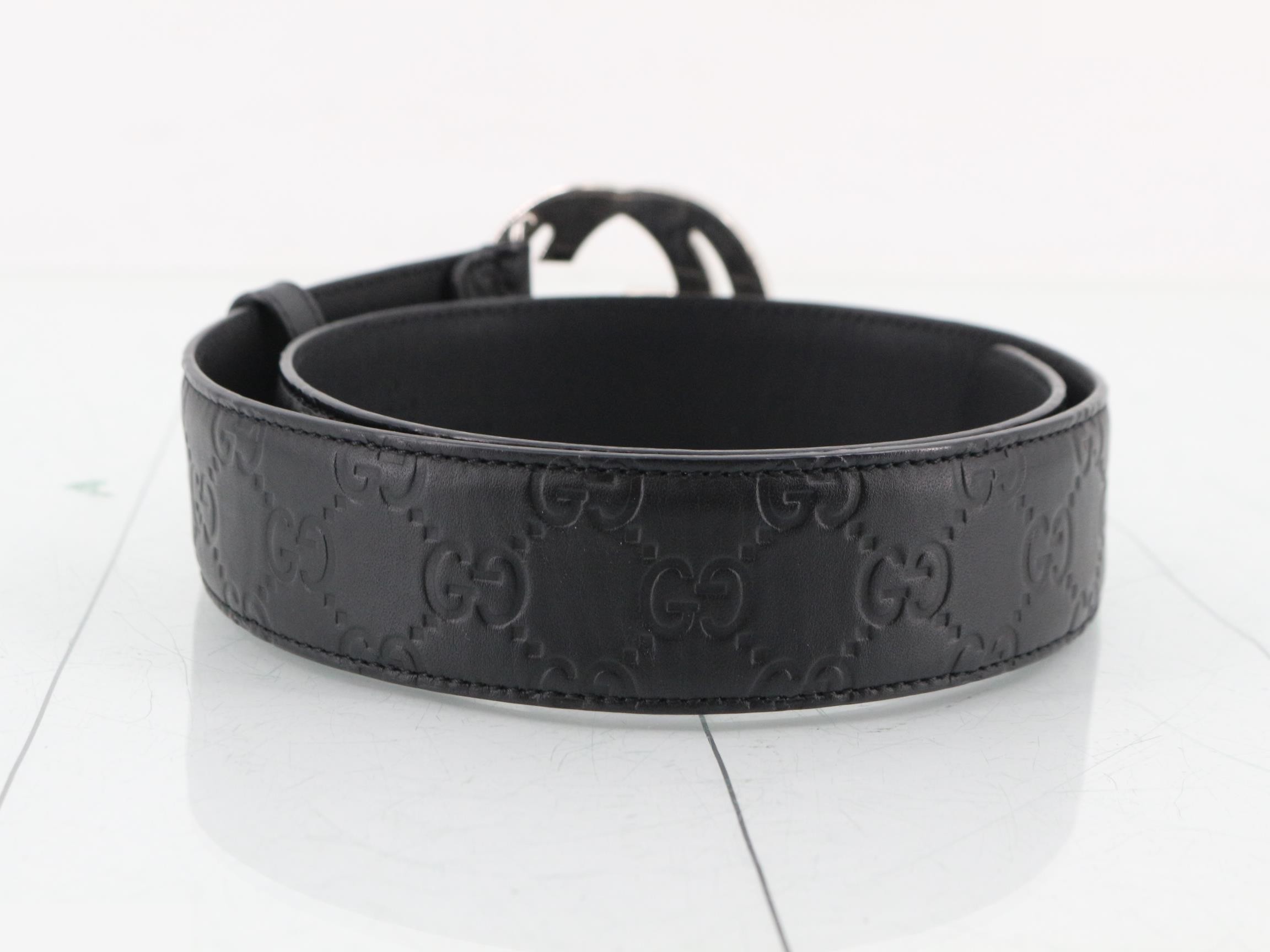 Leather belt (interlocking G buckle) — view 2