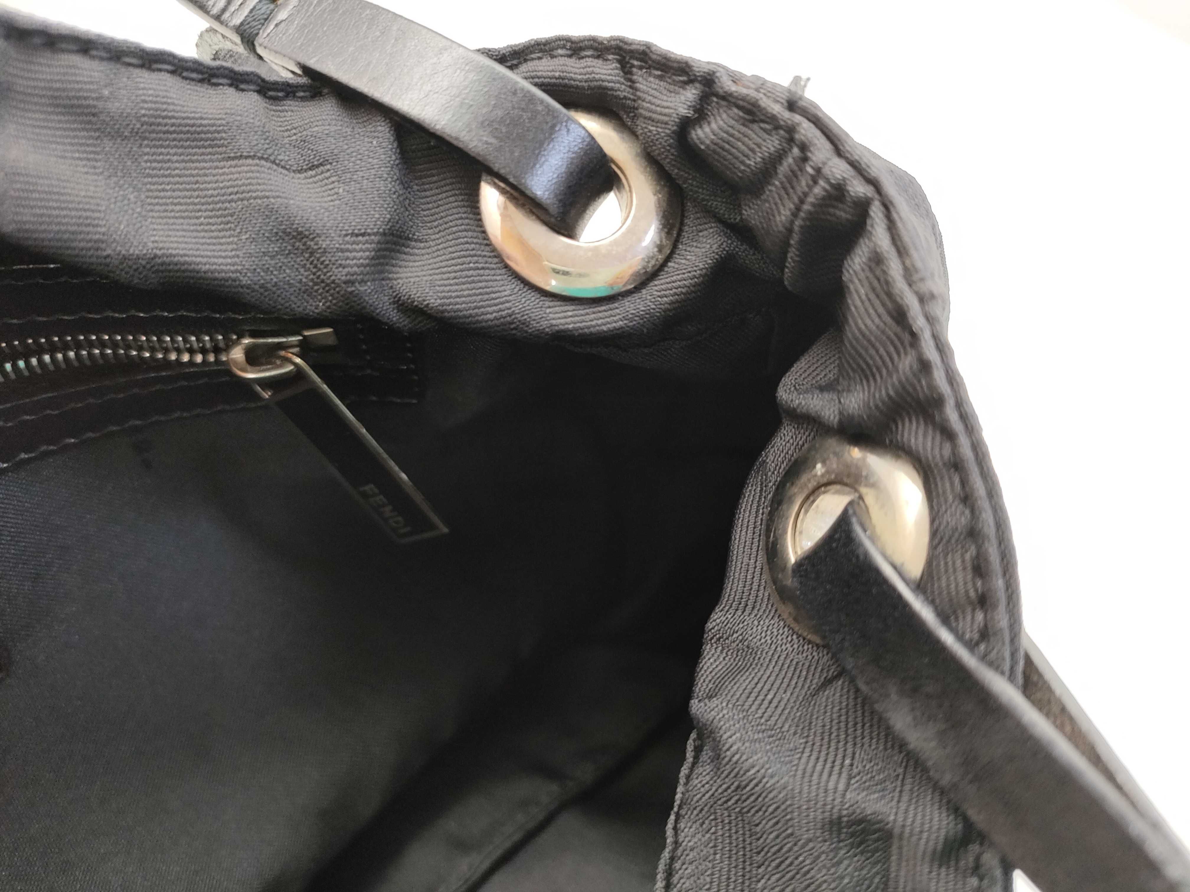 Zucca pattern Fendi Zucca pattern Circle Ring Black Shoulder Bag Handbag — view 11