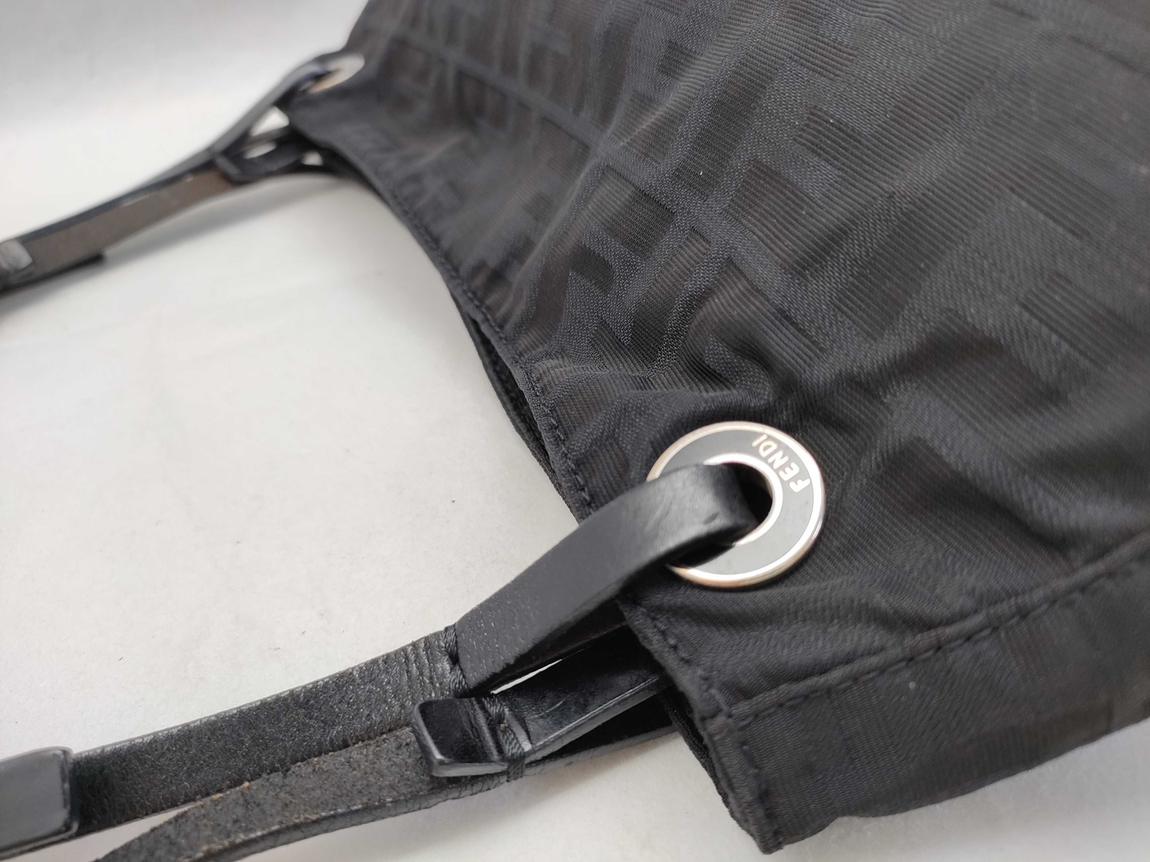 Zucca pattern Fendi Zucca pattern Circle Ring Black Shoulder Bag Handbag — view 5