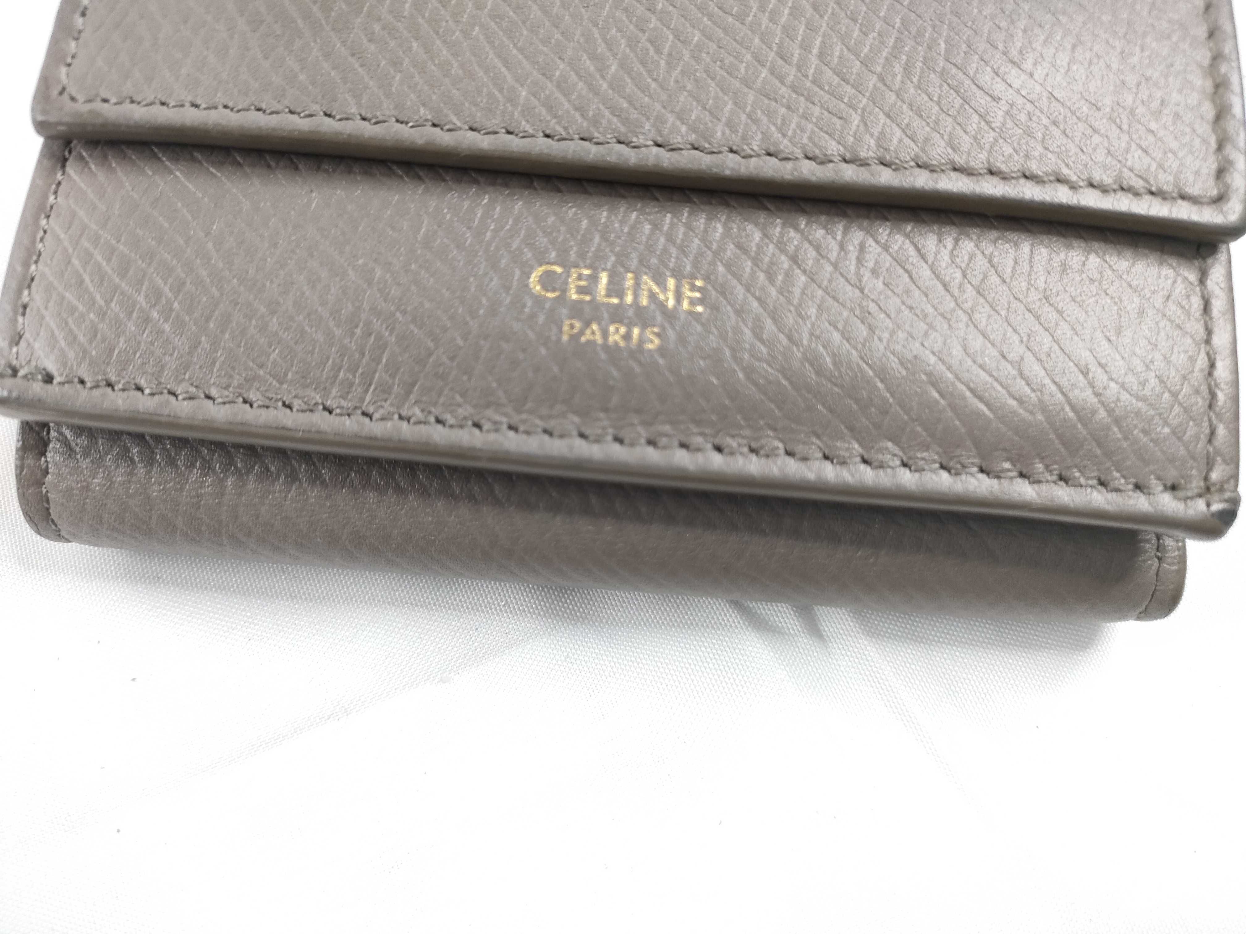 Trifold Compact Wallet, Greige — view 8