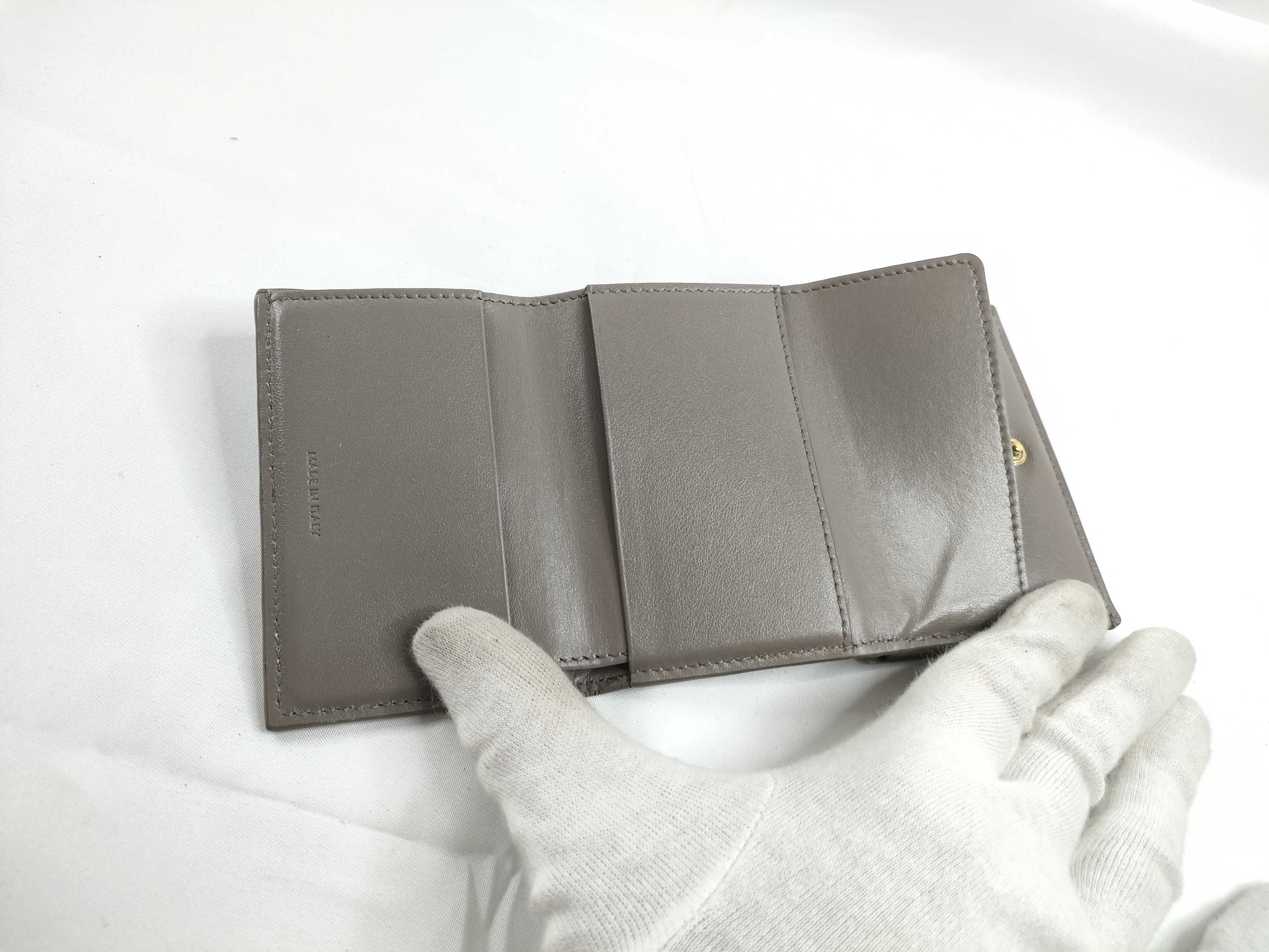 Trifold Compact Wallet, Greige — view 9
