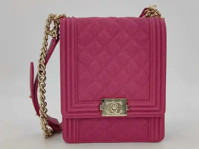 Boy Chanel Cavitation Leather Pink Shoulder Bag