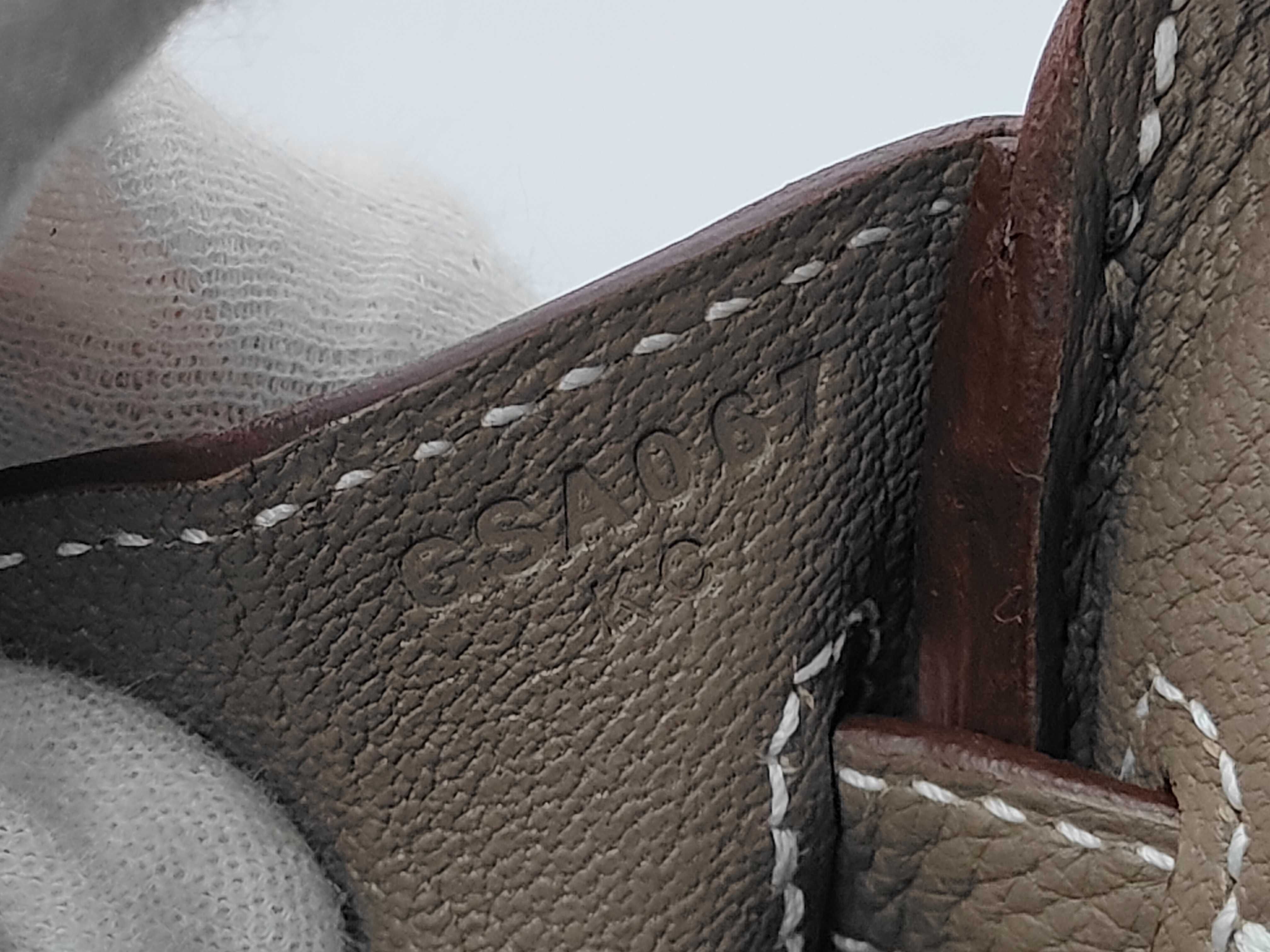 Birkin 25 Togo leather, G stamp, Etoupe color, silver hardware, with receipt, handbag — view 11