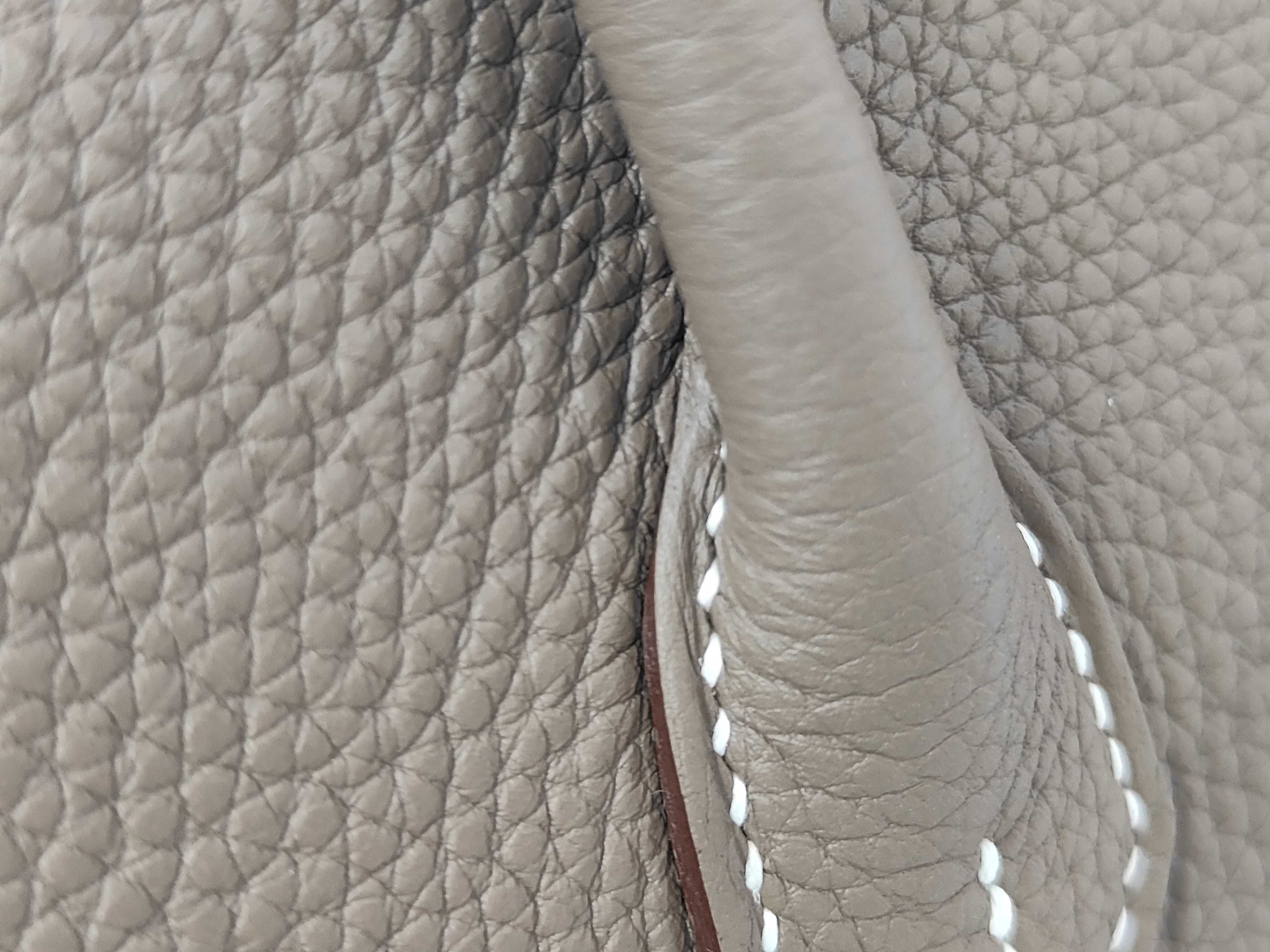Birkin 25 Togo leather, G stamp, Etoupe color, silver hardware, with receipt, handbag — view 6