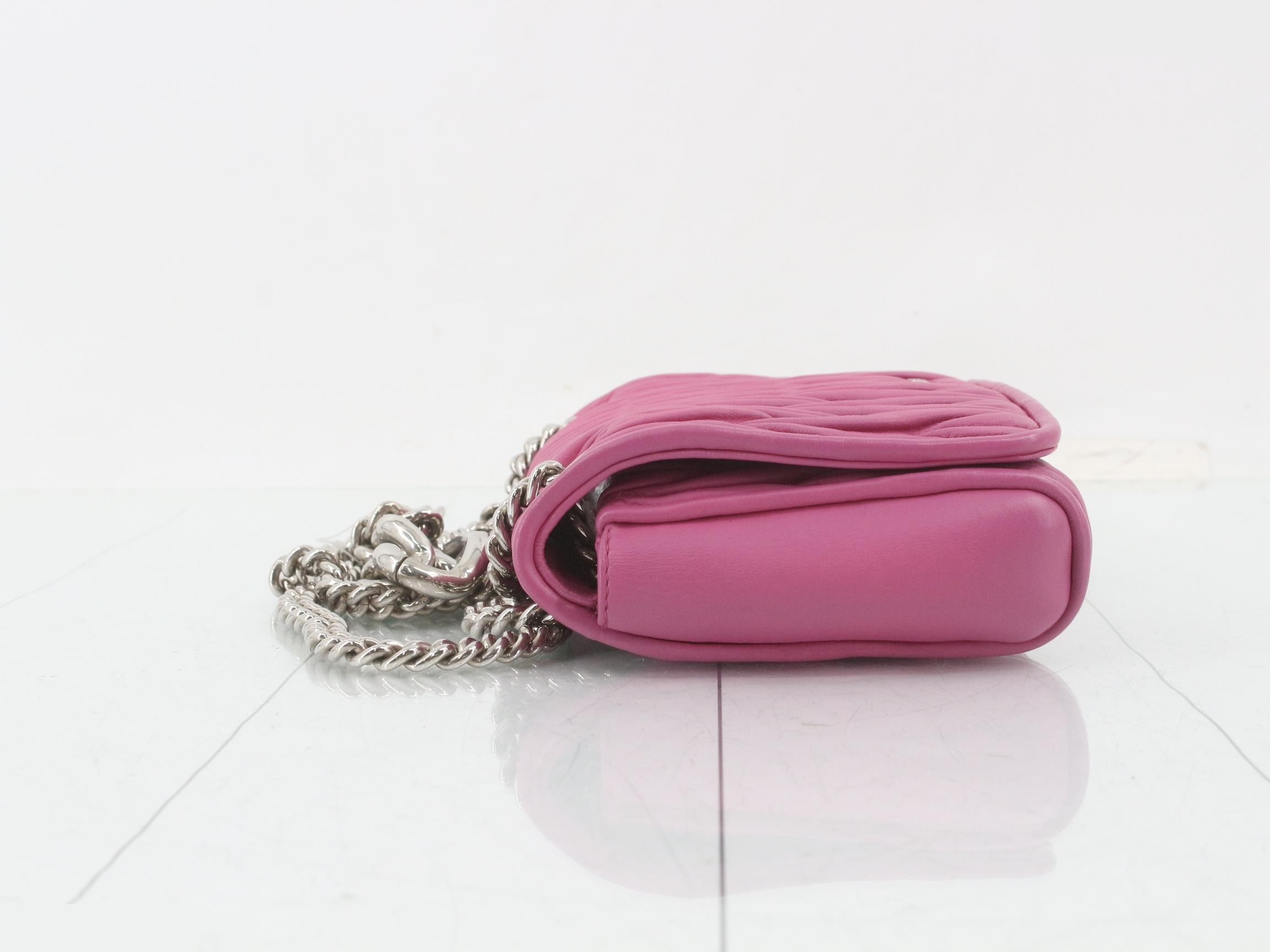 Matelassé Leather Chain Shoulder Bag — view 4