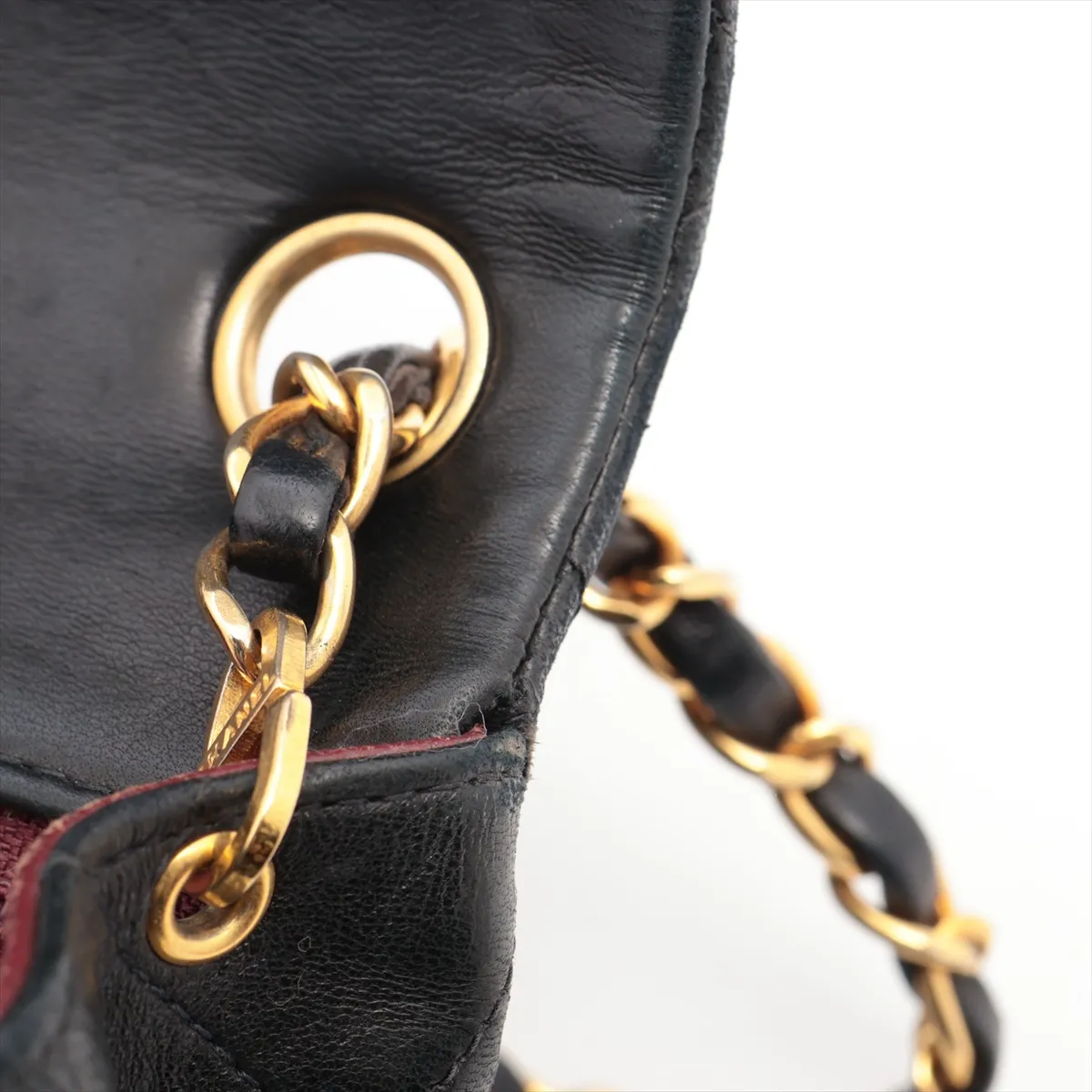 Mini Matelasse 17 Lambskin Single Flap Single Chain Bag Black Gold Hardware 2055851 2nd Series A01115 — view 15