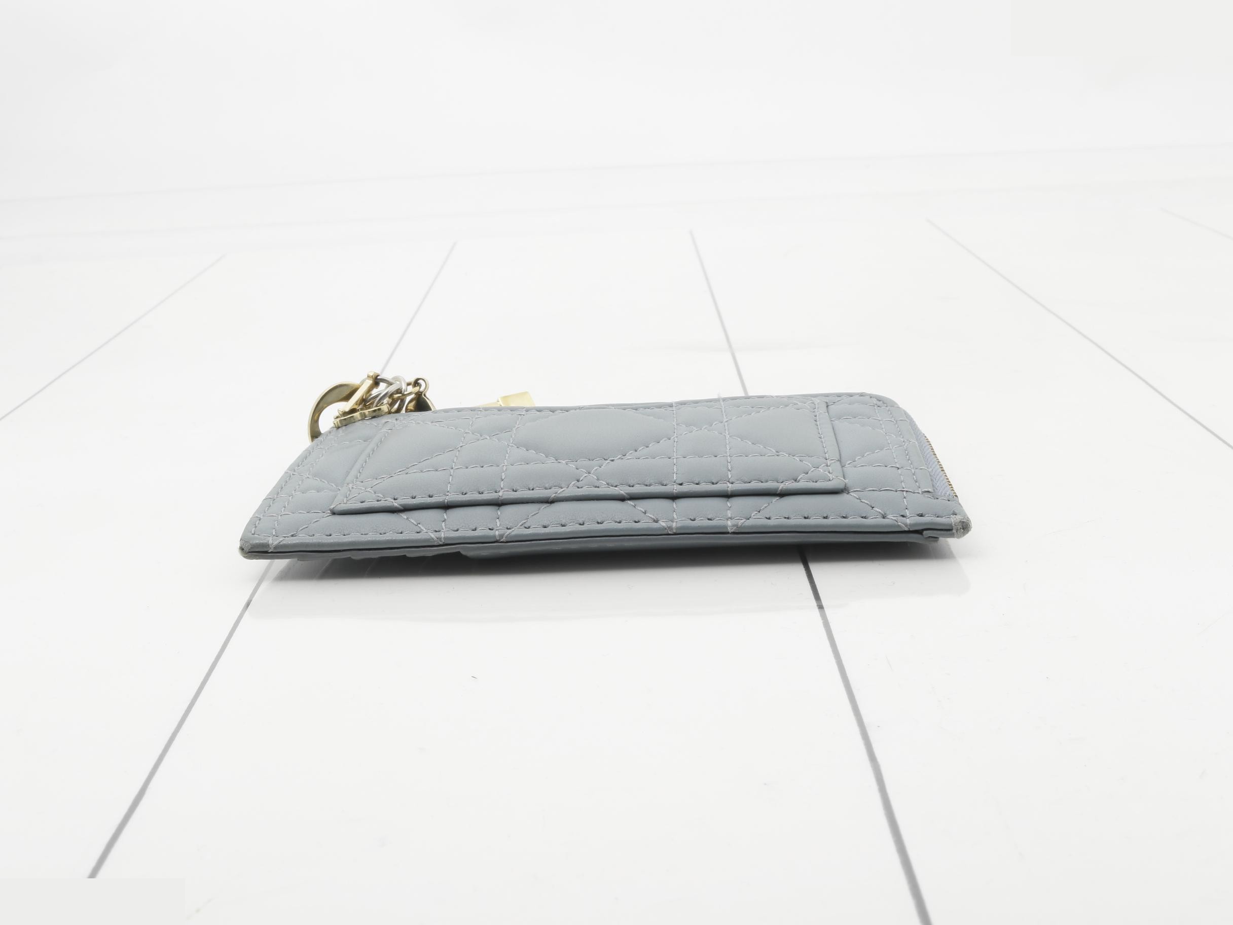 Cannage Lambskin Fragment Case, Cloud Blue — view 3