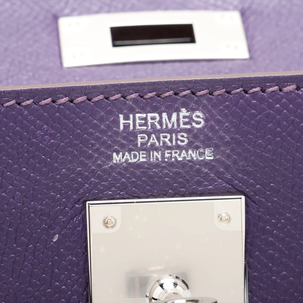 [Individually packaged] Hermes Kelly 32 Retournée Veau Epsom Ultraviolet Silver Hardware N:2010 — view 12