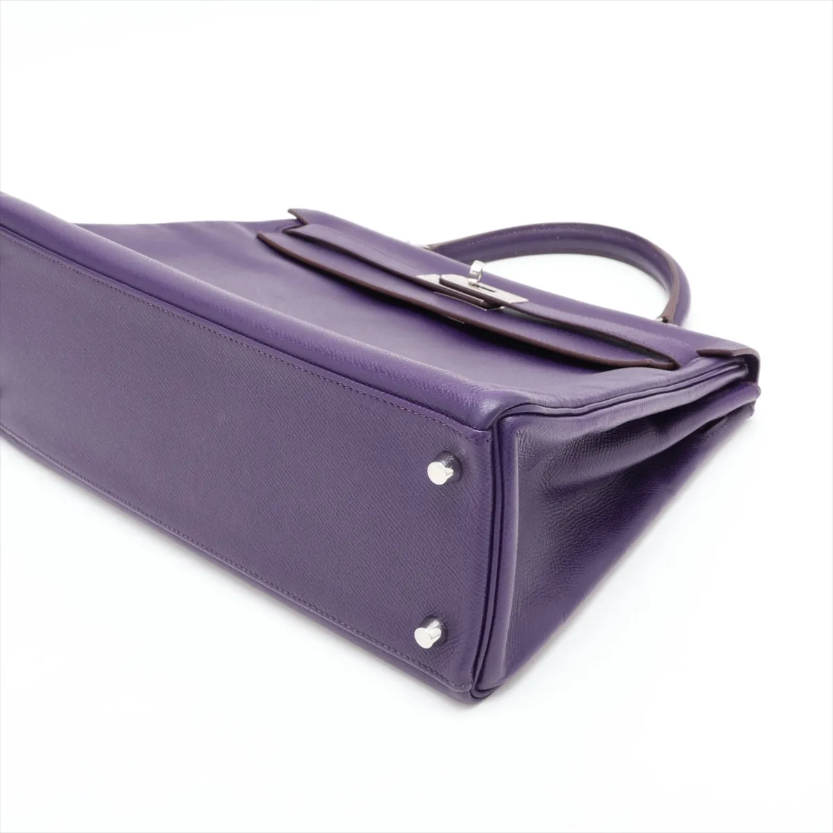 [Individually packaged] Hermes Kelly 32 Retournée Veau Epsom Ultraviolet Silver Hardware N:2010 — view 3