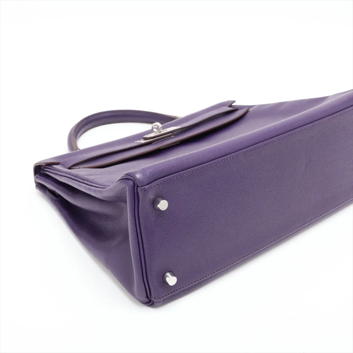 [Individually packaged] Hermes Kelly 32 Retournée Veau Epsom Ultraviolet Silver Hardware N:2010 — view 4