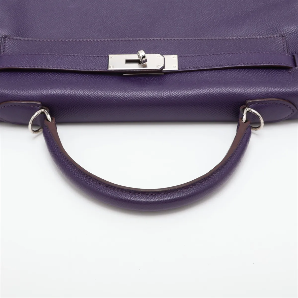 [Individually packaged] Hermes Kelly 32 Retournée Veau Epsom Ultraviolet Silver Hardware N:2010 — view 5