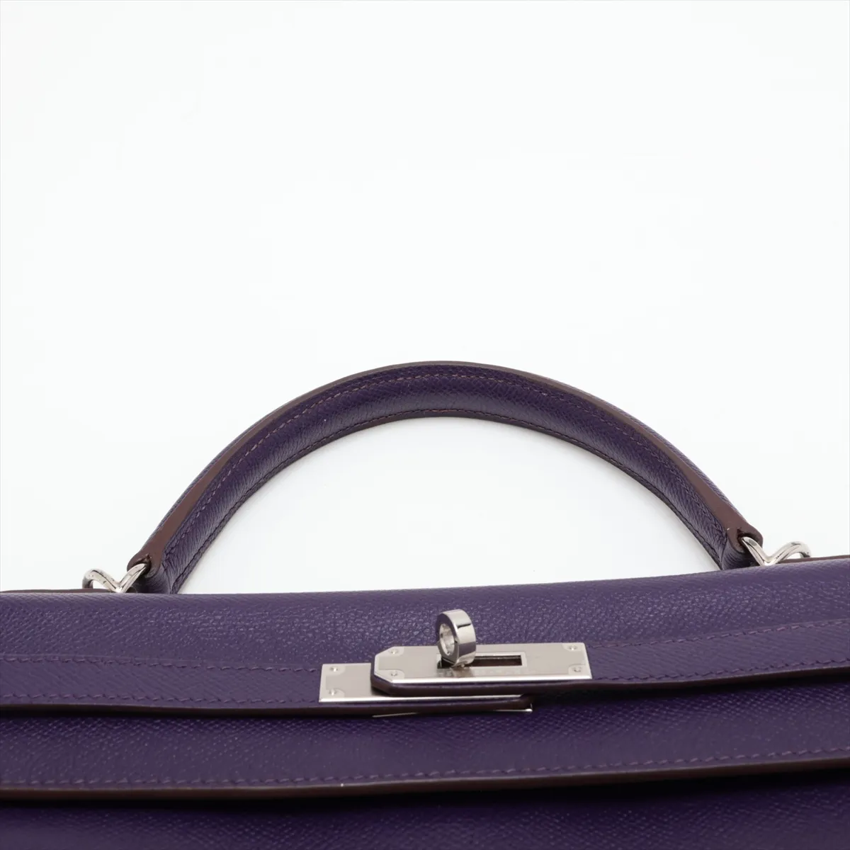 [Individually packaged] Hermes Kelly 32 Retournée Veau Epsom Ultraviolet Silver Hardware N:2010 — view 6