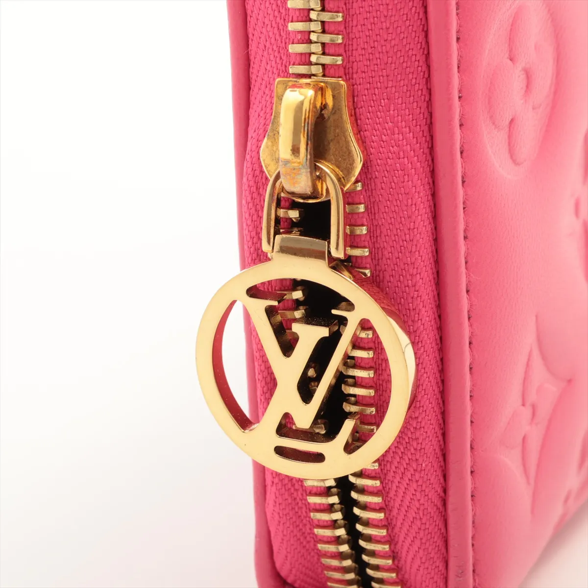 Monogram Embossed Zippy Wallet M82737 Pink Round Zip Wallet (RFID detected) — view 13