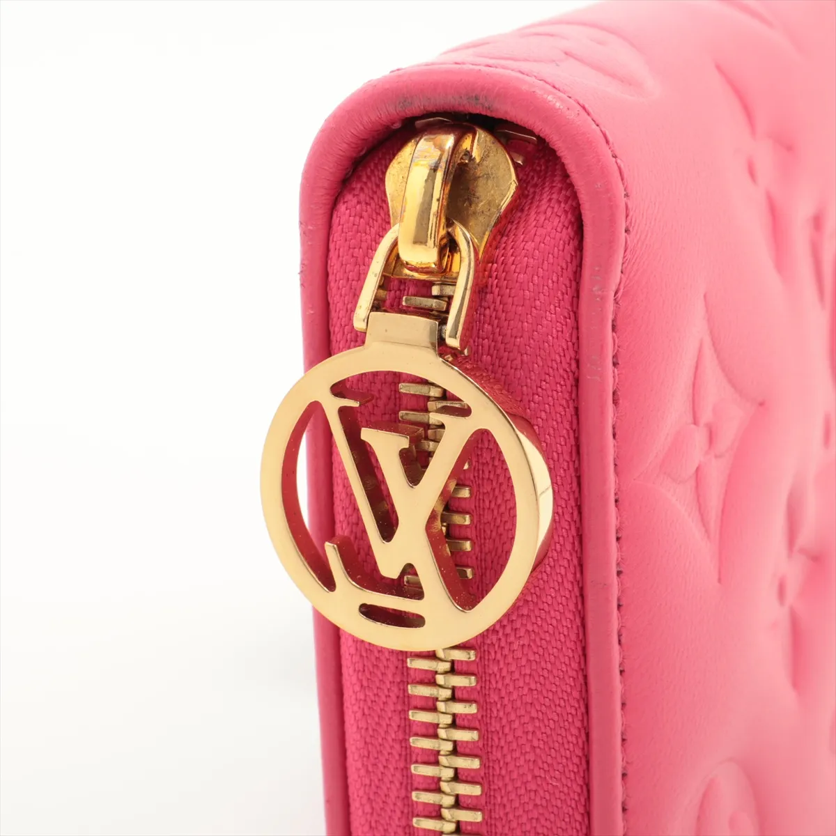 Monogram Embossed Zippy Wallet M82737 Pink Round Zip Wallet (RFID detected) — view 14