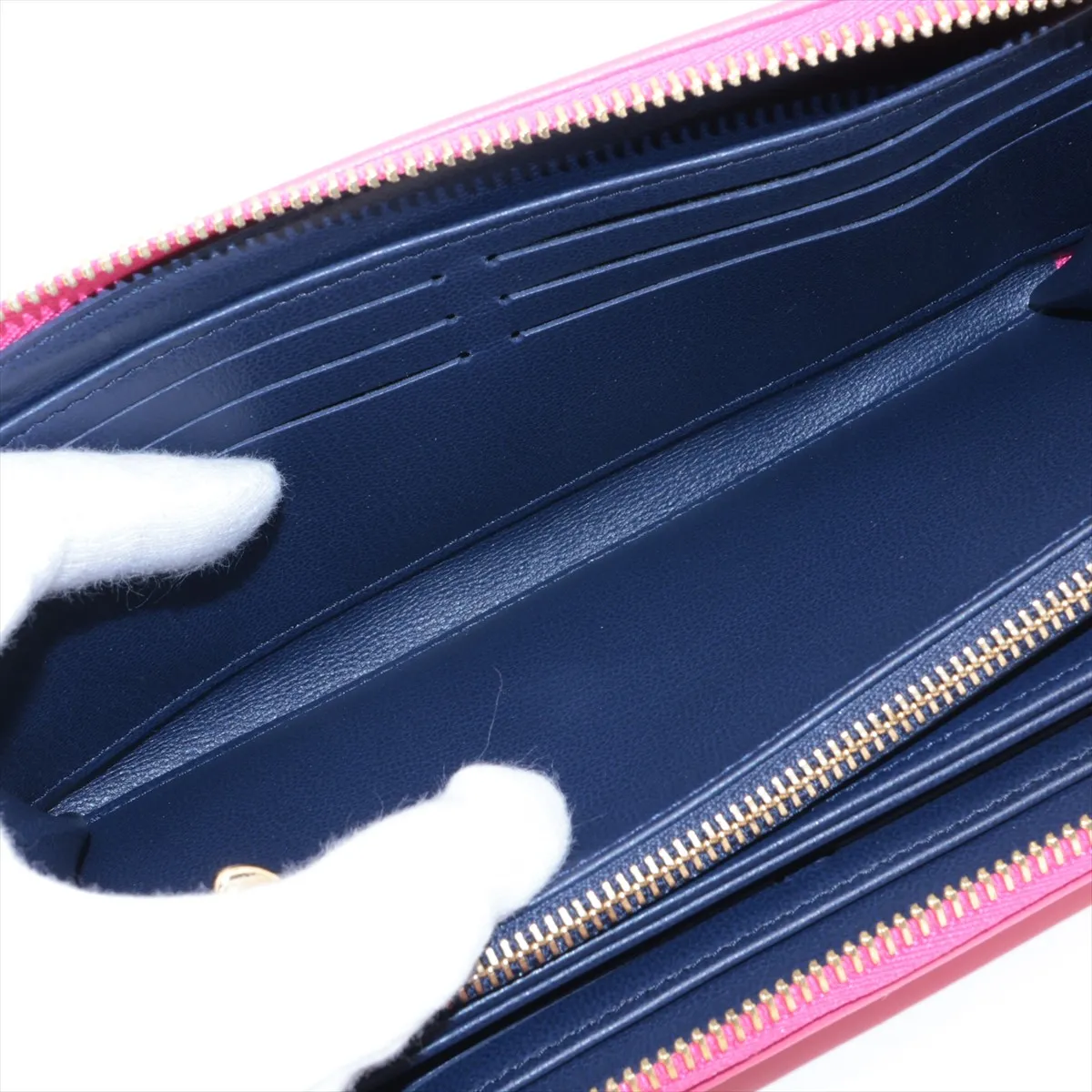 Monogram Embossed Zippy Wallet M82737 Pink Round Zip Wallet (RFID detected) — view 5