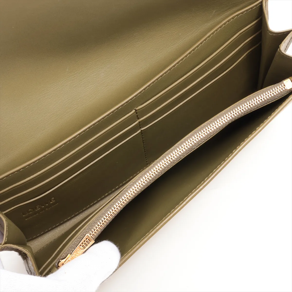 Pebble Continental Wallet Leather Long Wallet Green — view 4
