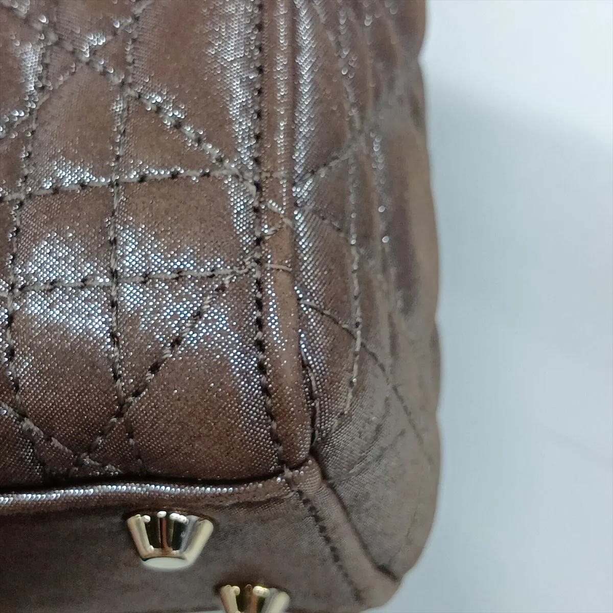 Cannage Lady Dior Mini Coated Leather 2-Way Handbag, Brown — view 15
