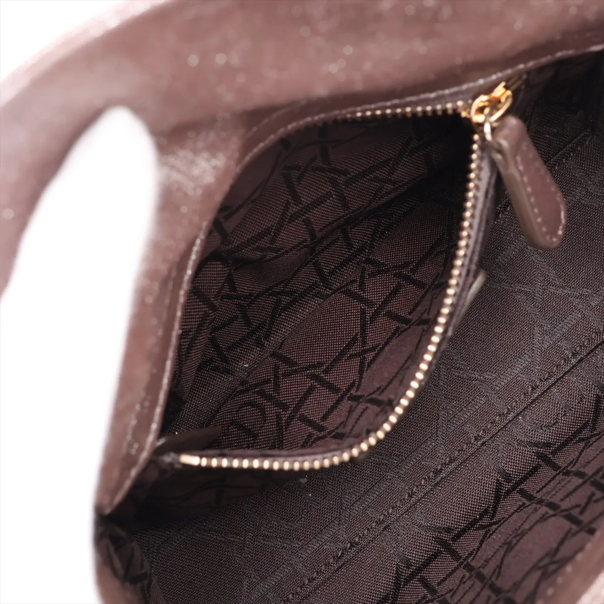 Cannage Lady Dior Mini Coated Leather 2-Way Handbag, Brown — view 9