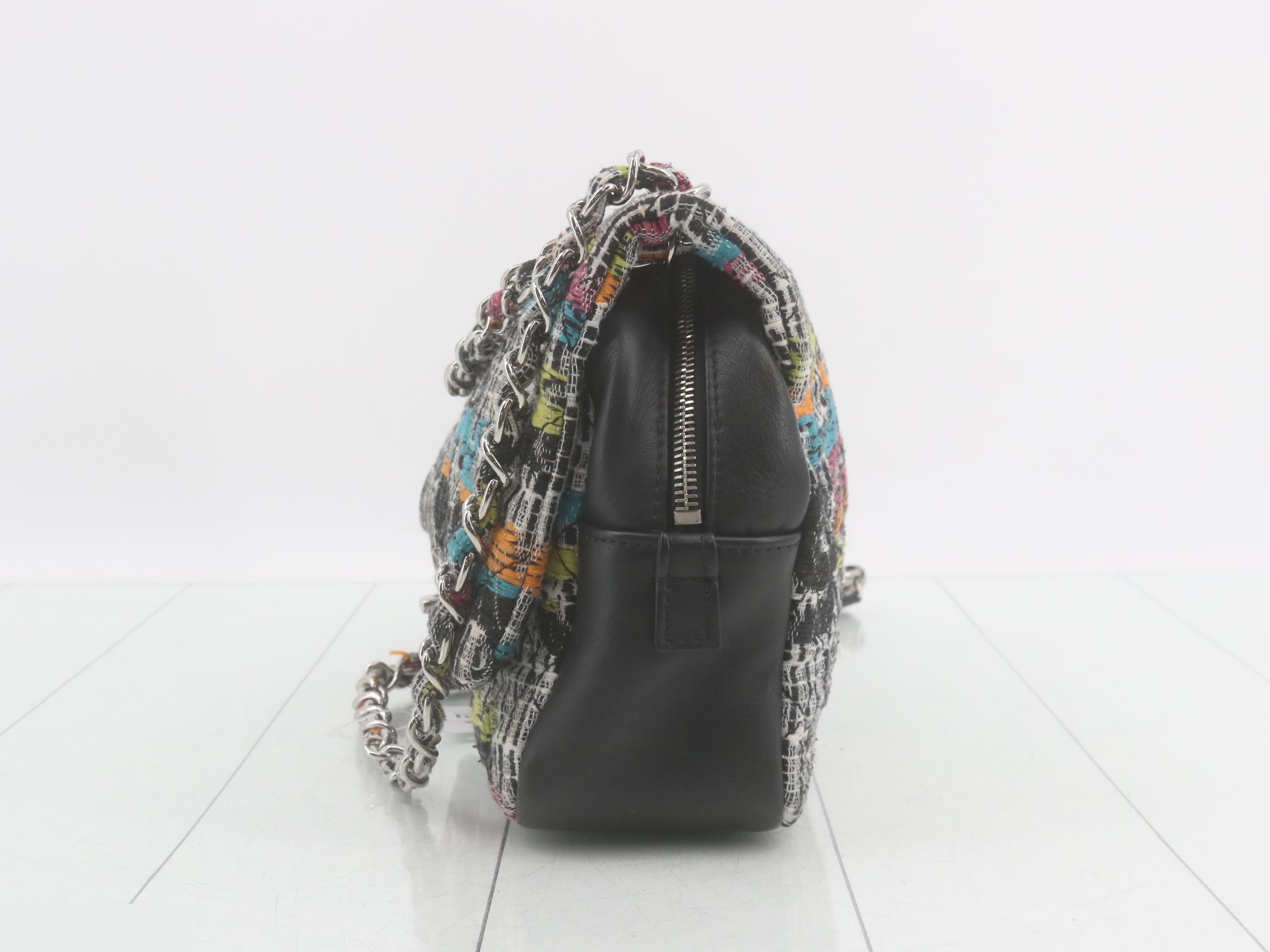 Tweed multicolor matelassé shoulder bag — view 3